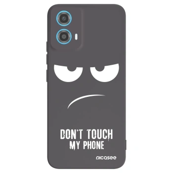 Picasee crna silikonska maskica za Motorola Moto G34 5G - Don't Touch My Phone