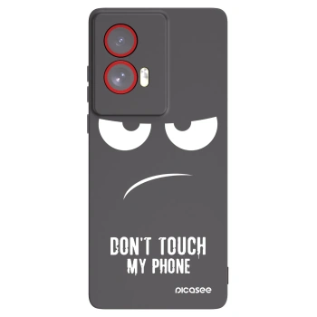 Picasee crna silikonska maskica za Motorola Edge 50 Fusion - Don't Touch My Phone
