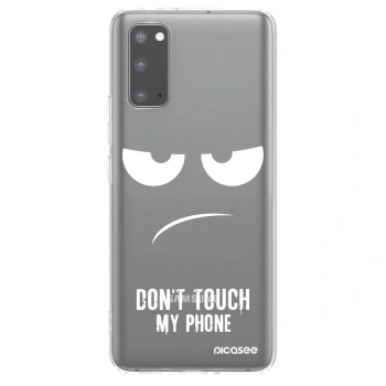Picasee silikonska prozirna maskica za Samsung Galaxy S20 G980F - Don't Touch My Phone