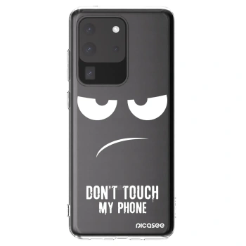 Picasee silikonska prozirna maskica za Samsung Galaxy S20 Ultra 5G G988F - Don't Touch My Phone