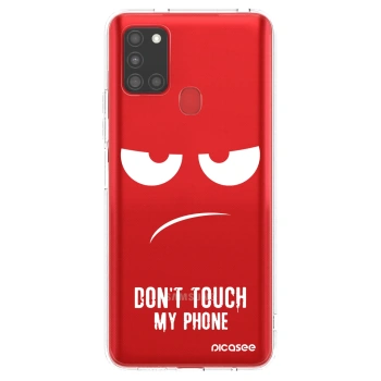 Picasee silikonska prozirna maskica za Samsung Galaxy A21s - Don't Touch My Phone