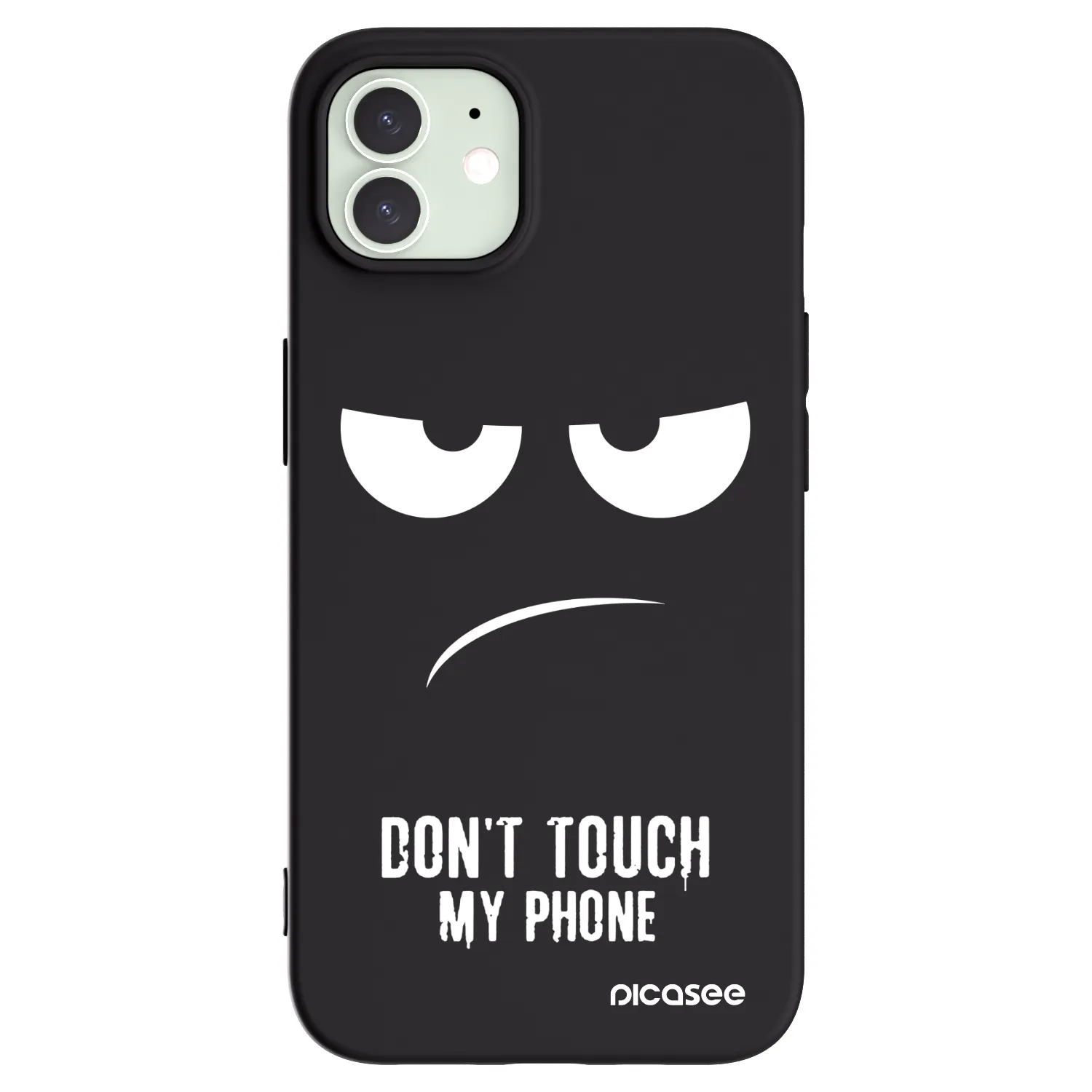 Picasee crna silikonska maskica za Apple iPhone 12 - Don't Touch My Phone