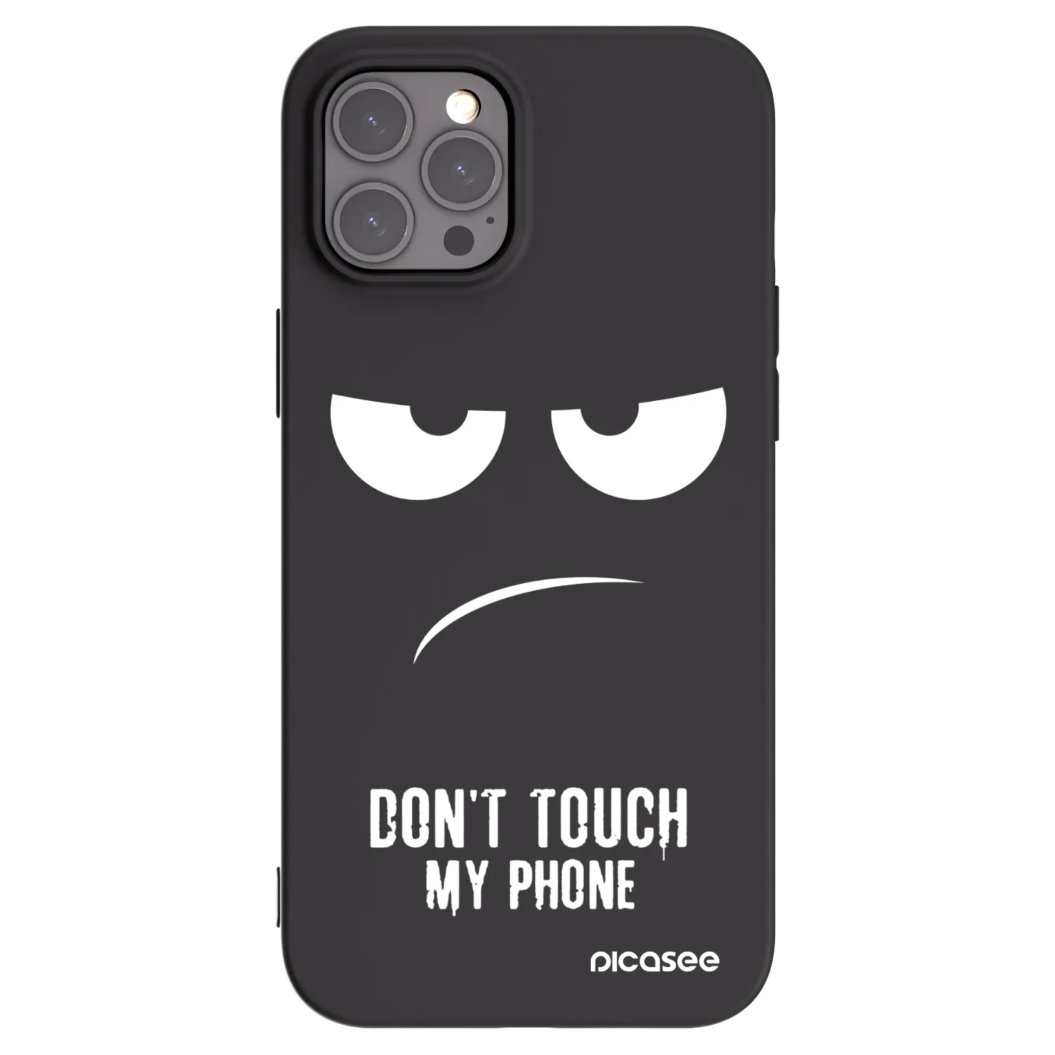Picasee crna silikonska maskica za Apple iPhone 12 Pro Max - Don't Touch My Phone