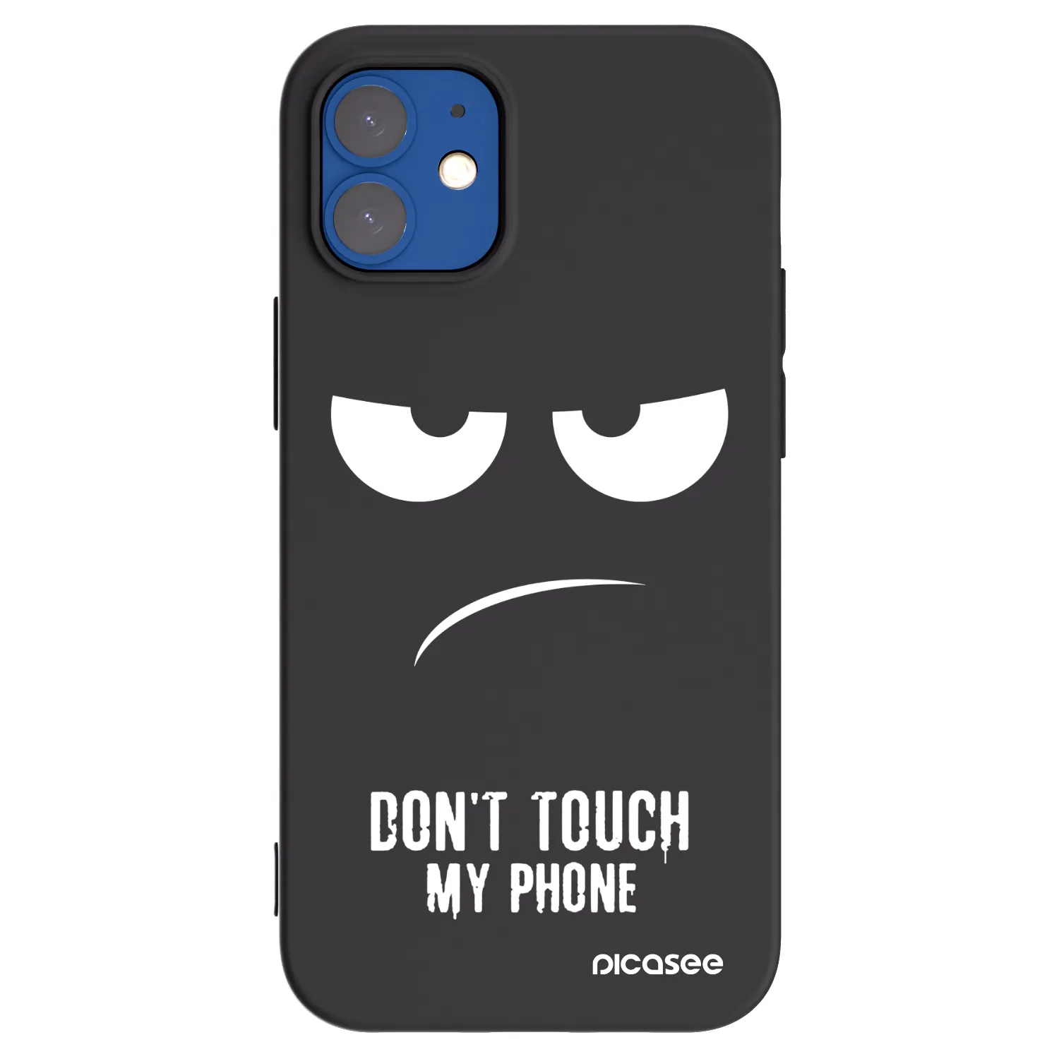 Picasee crna silikonska maskica za Apple iPhone 12 mini - Don't Touch My Phone