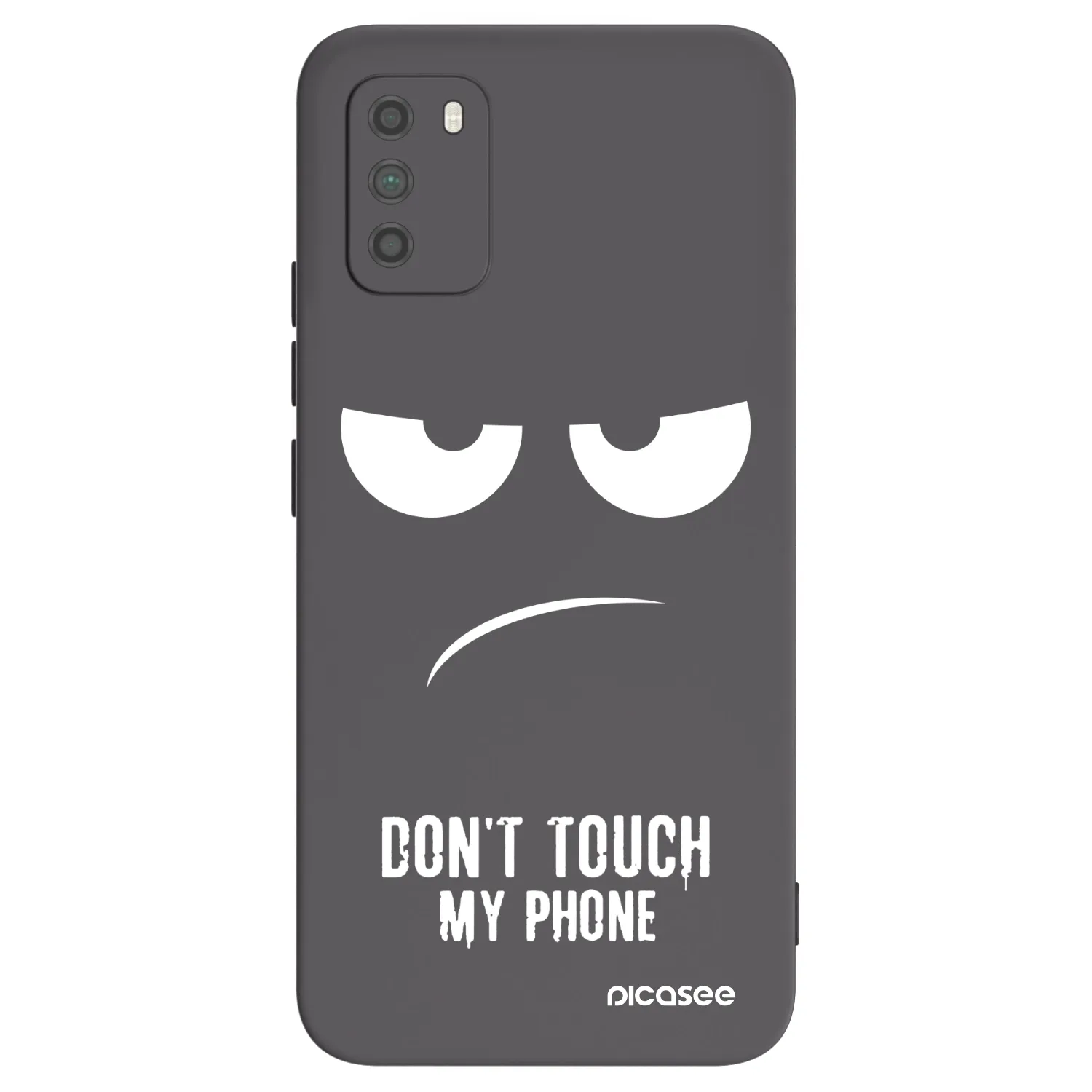 Picasee crna silikonska maskica za Xiaomi Poco M3 - Don't Touch My Phone
