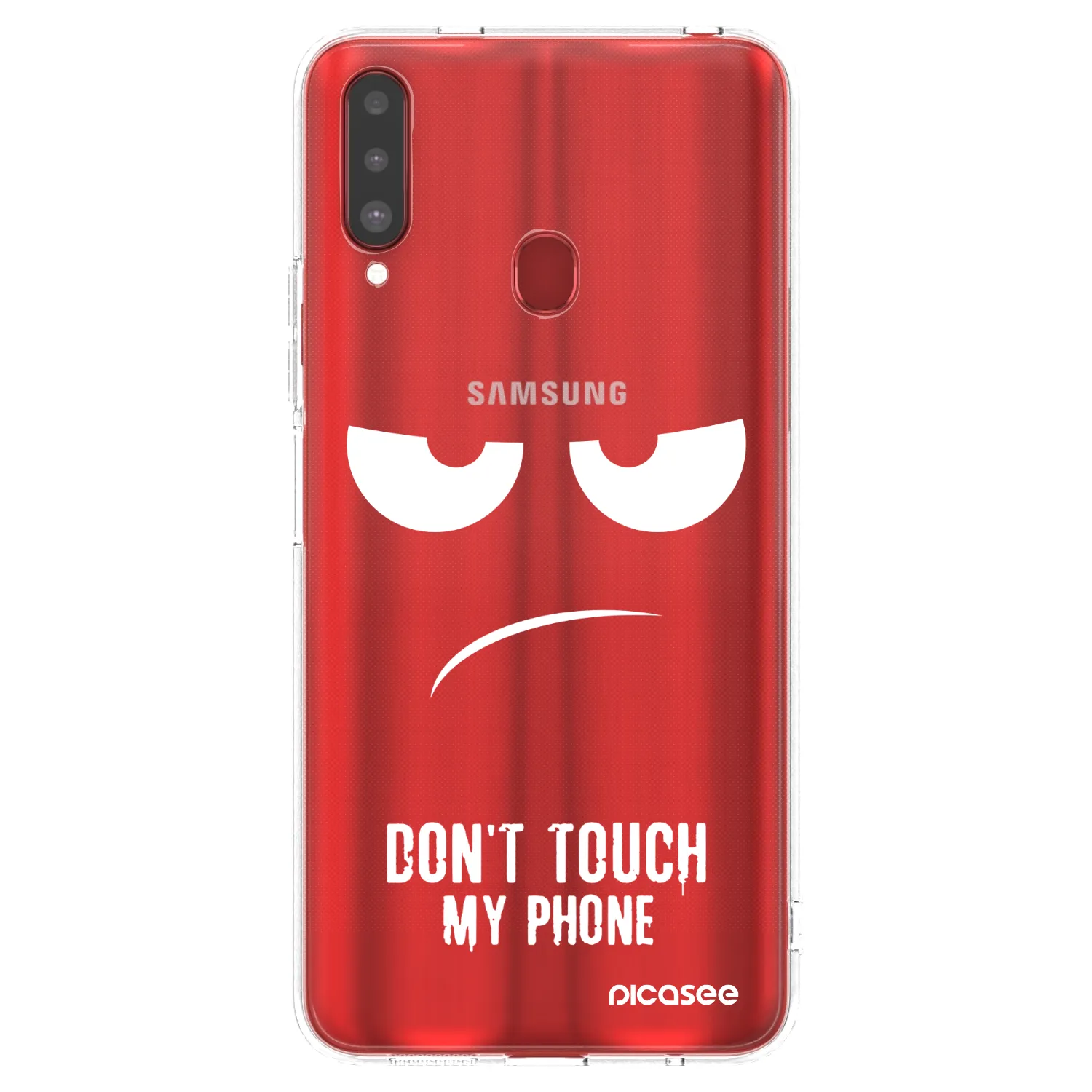 Picasee silikonska prozirna maskica za Samsung Galaxy A20s - Don't Touch My Phone