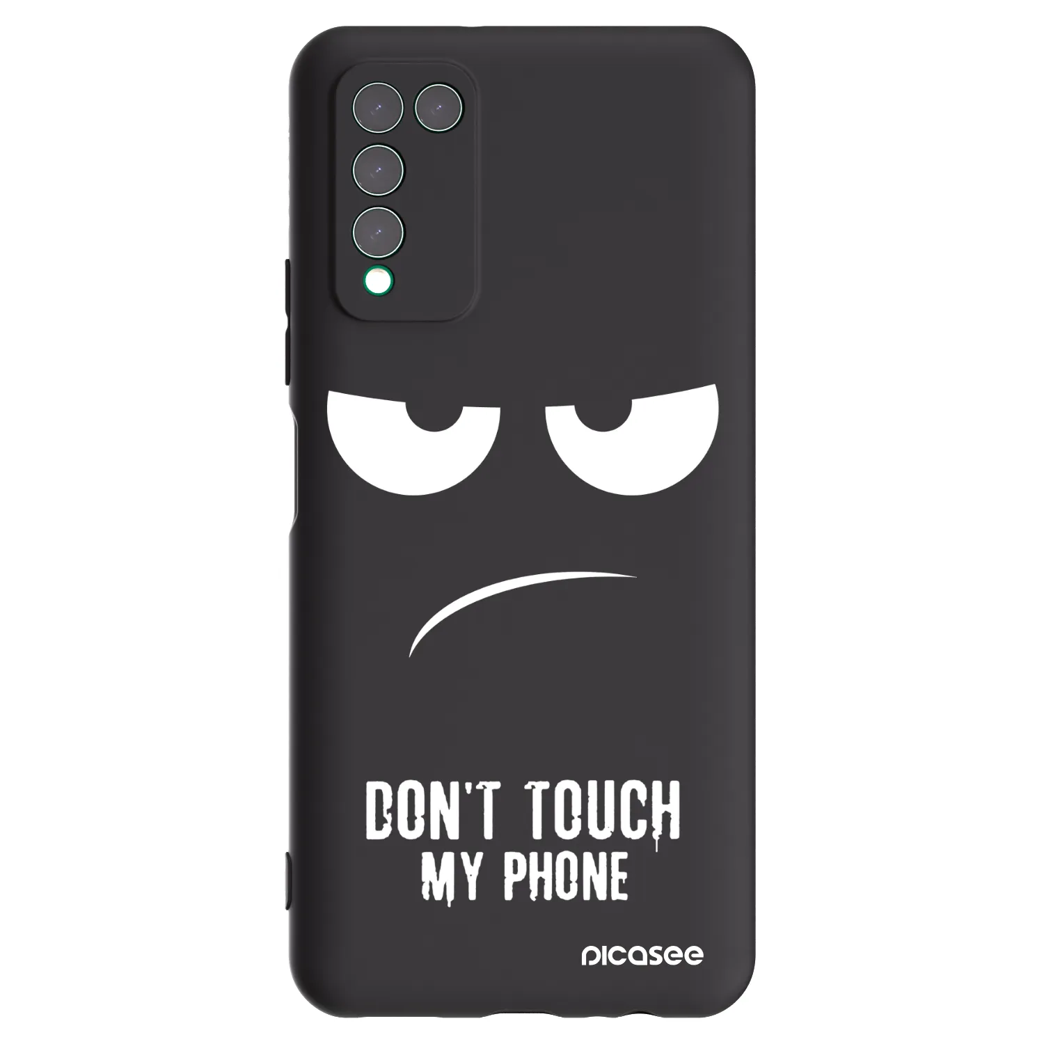 Picasee crna silikonska maskica za Honor 10X Lite - Don't Touch My Phone
