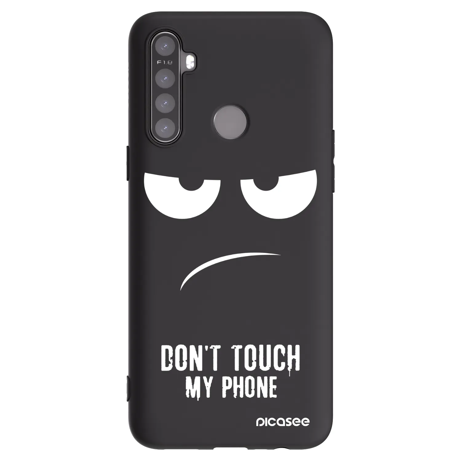Picasee crna silikonska maskica za Realme 6i - Don't Touch My Phone