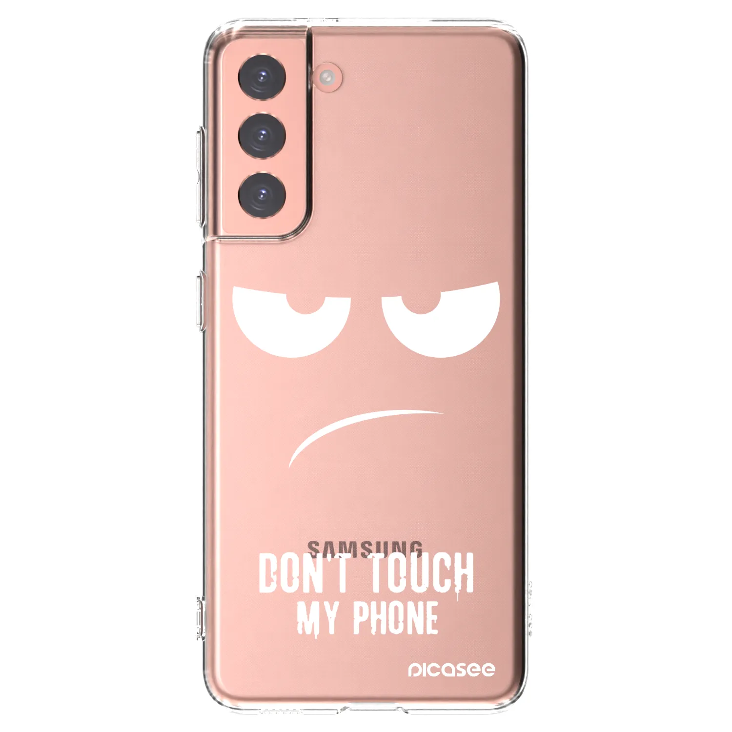 Picasee silikonska prozirna maskica za Samsung Galaxy S21 5G G991B - Don't Touch My Phone