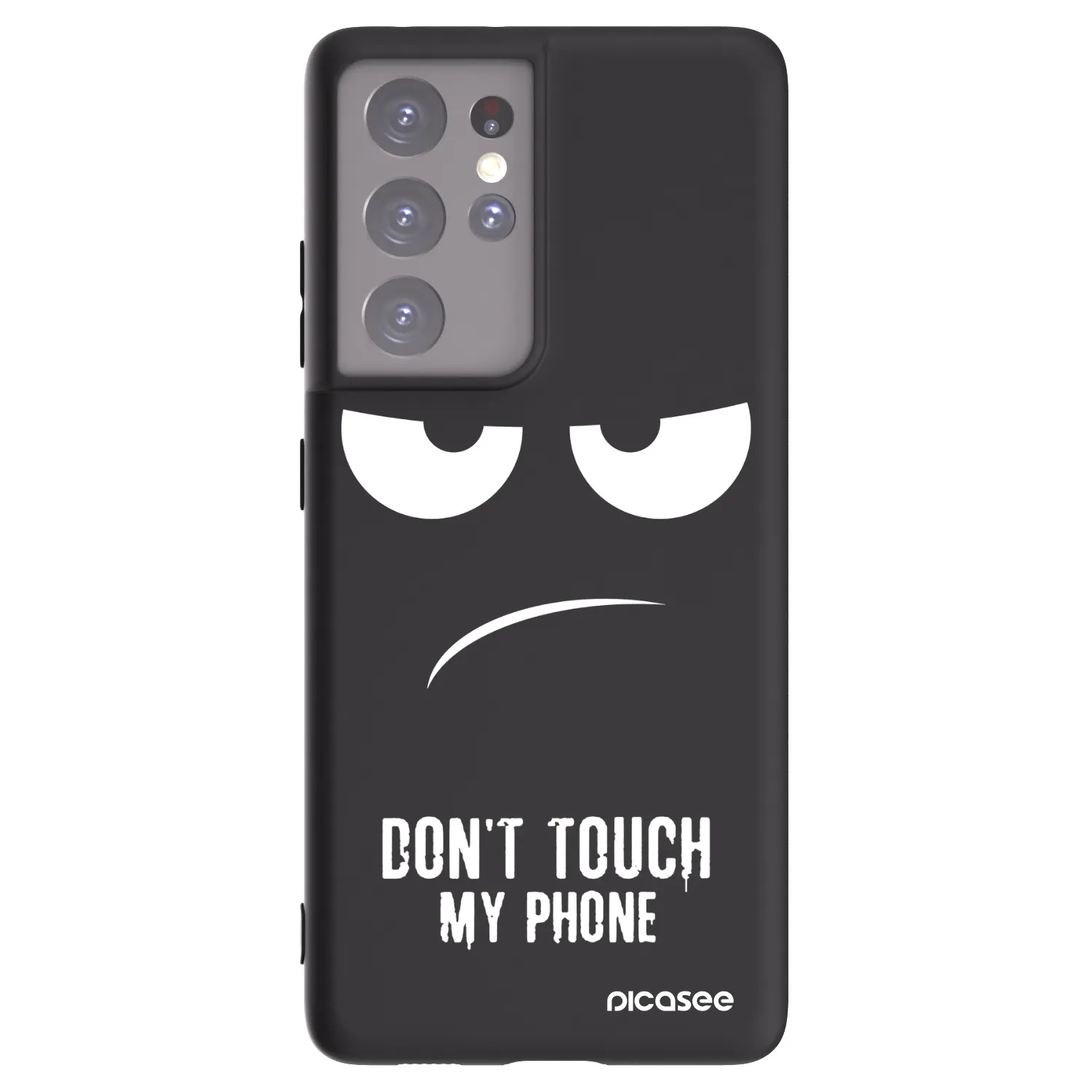 Picasee crna silikonska maskica za Samsung Galaxy S21 Ultra 5G G998B - Don't Touch My Phone