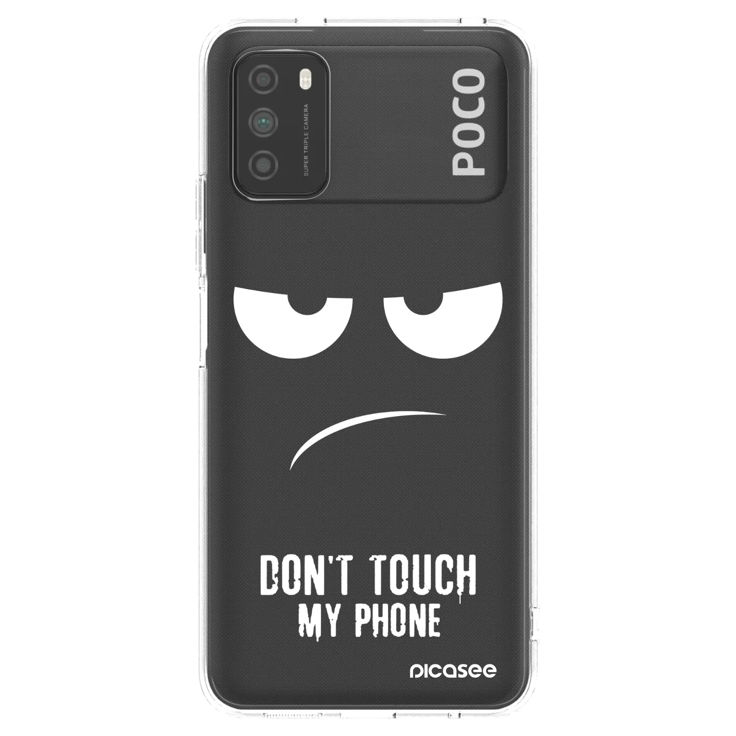 Picasee silikonska prozirna maskica za Xiaomi Poco M3 - Don't Touch My Phone