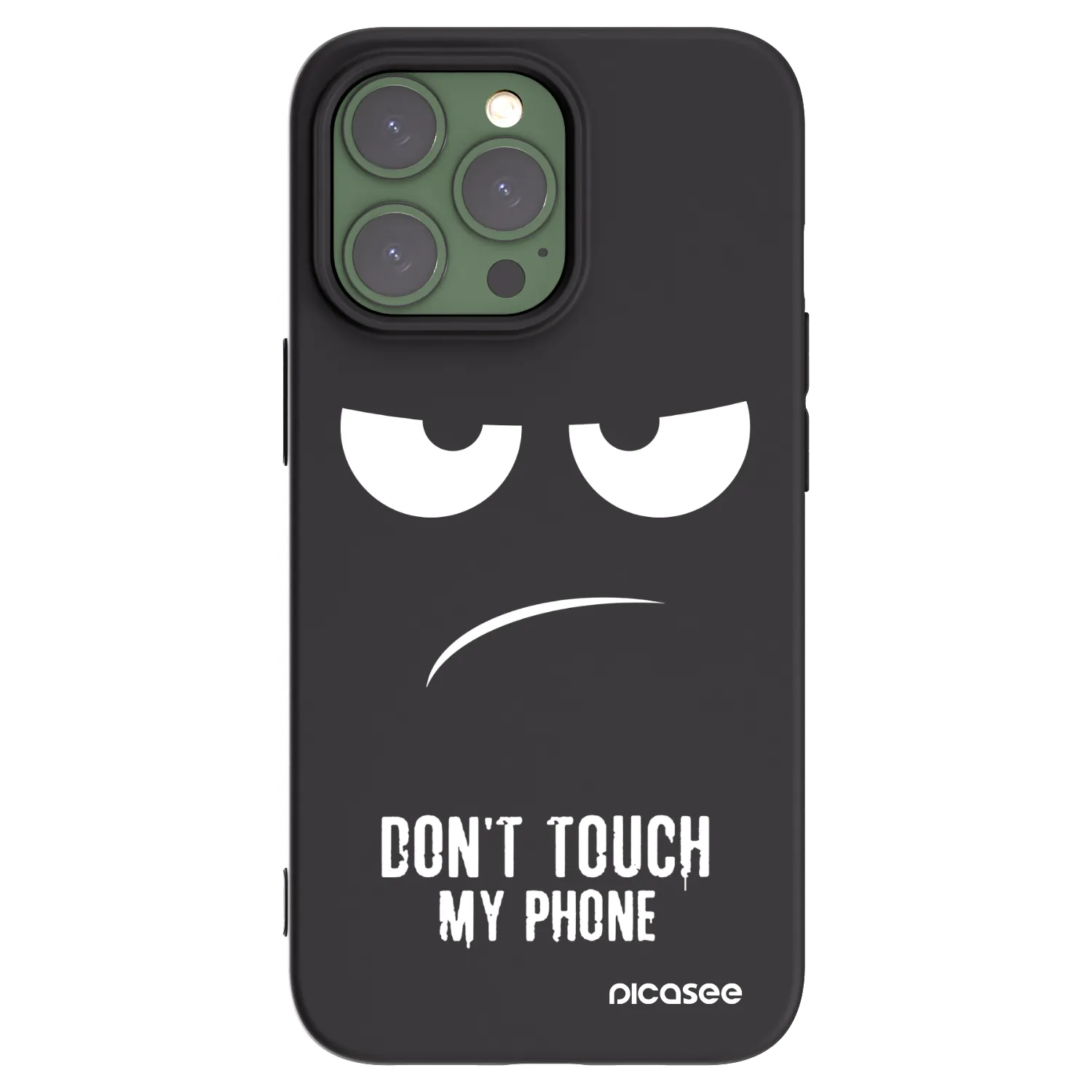Picasee crna silikonska maskica za Apple iPhone 13 Pro - Don't Touch My Phone