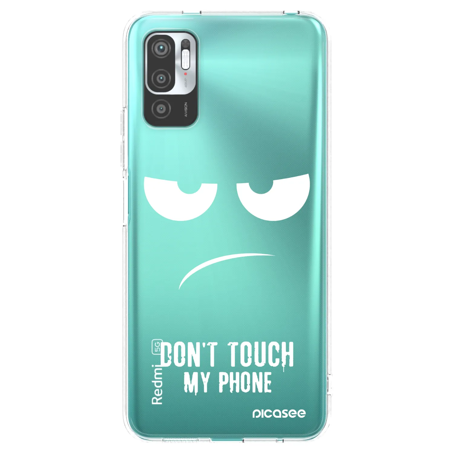 Picasee silikonska prozirna maskica za Xiaomi Redmi Note 10 5G - Don't Touch My Phone