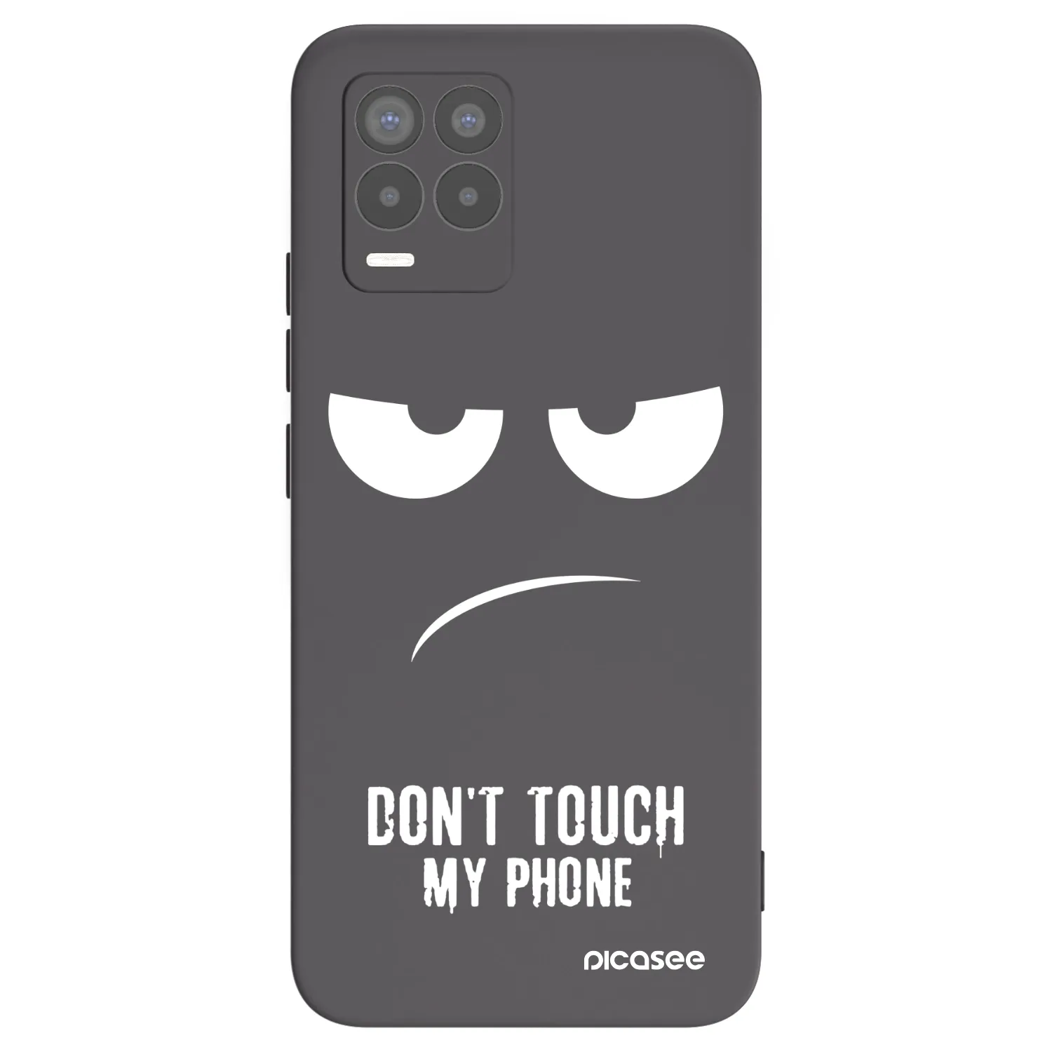 Picasee crna silikonska maskica za Realme 8 4G - Don't Touch My Phone
