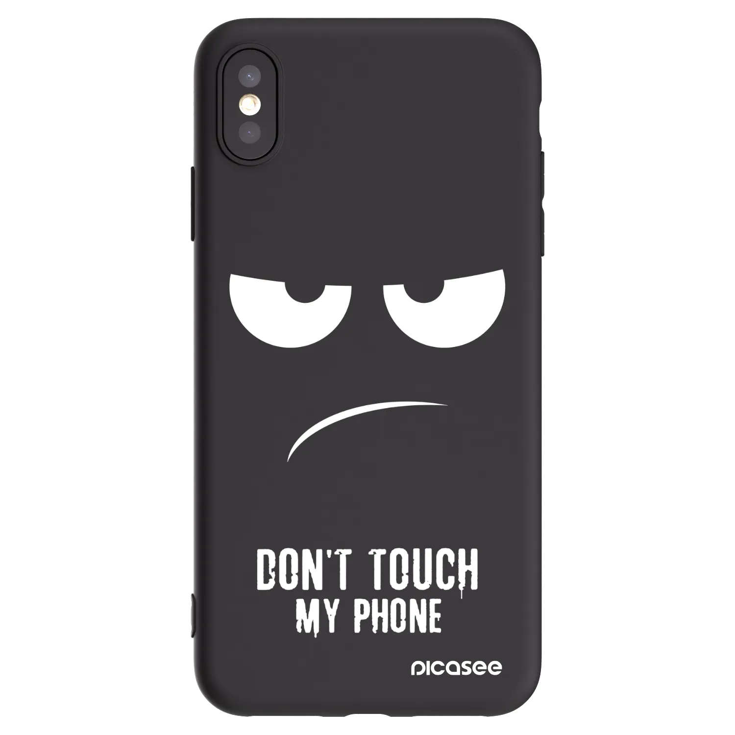 Picasee crna silikonska maskica za Apple iPhone XS Max - Don't Touch My Phone