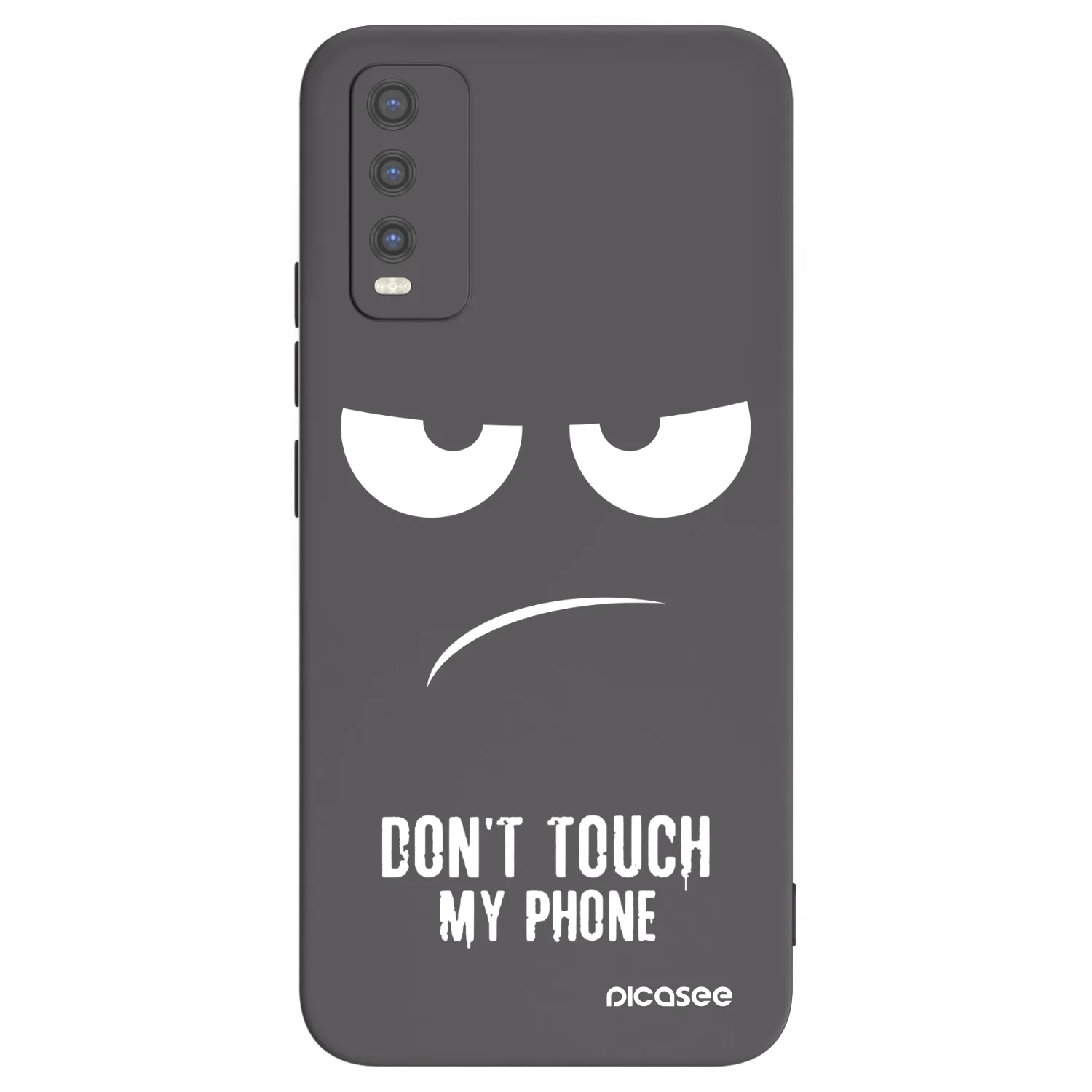 Picasee crna silikonska maskica za Vivo Y20s - Don't Touch My Phone
