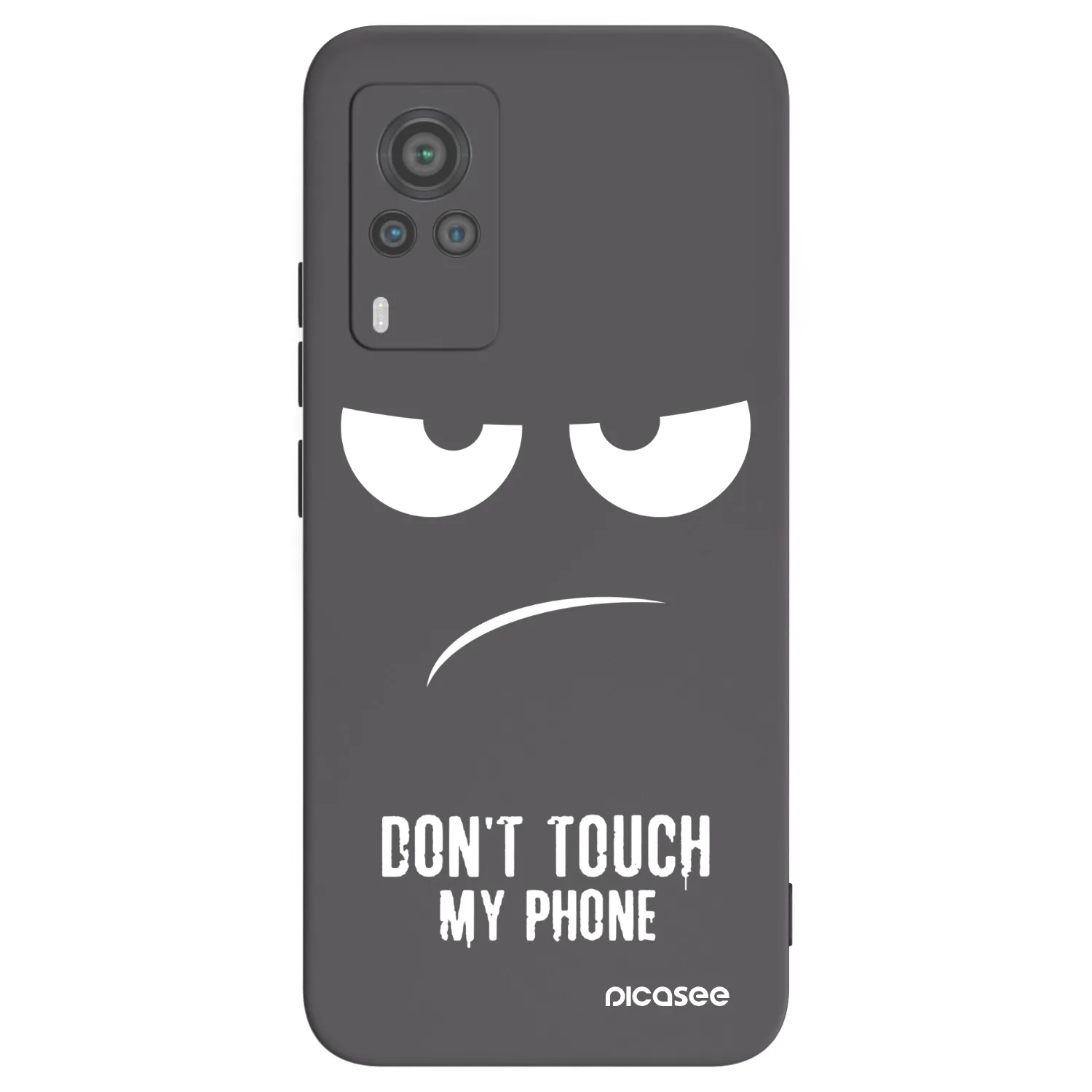 Picasee crna silikonska maskica za Vivo X60 Pro 5G - Don't Touch My Phone