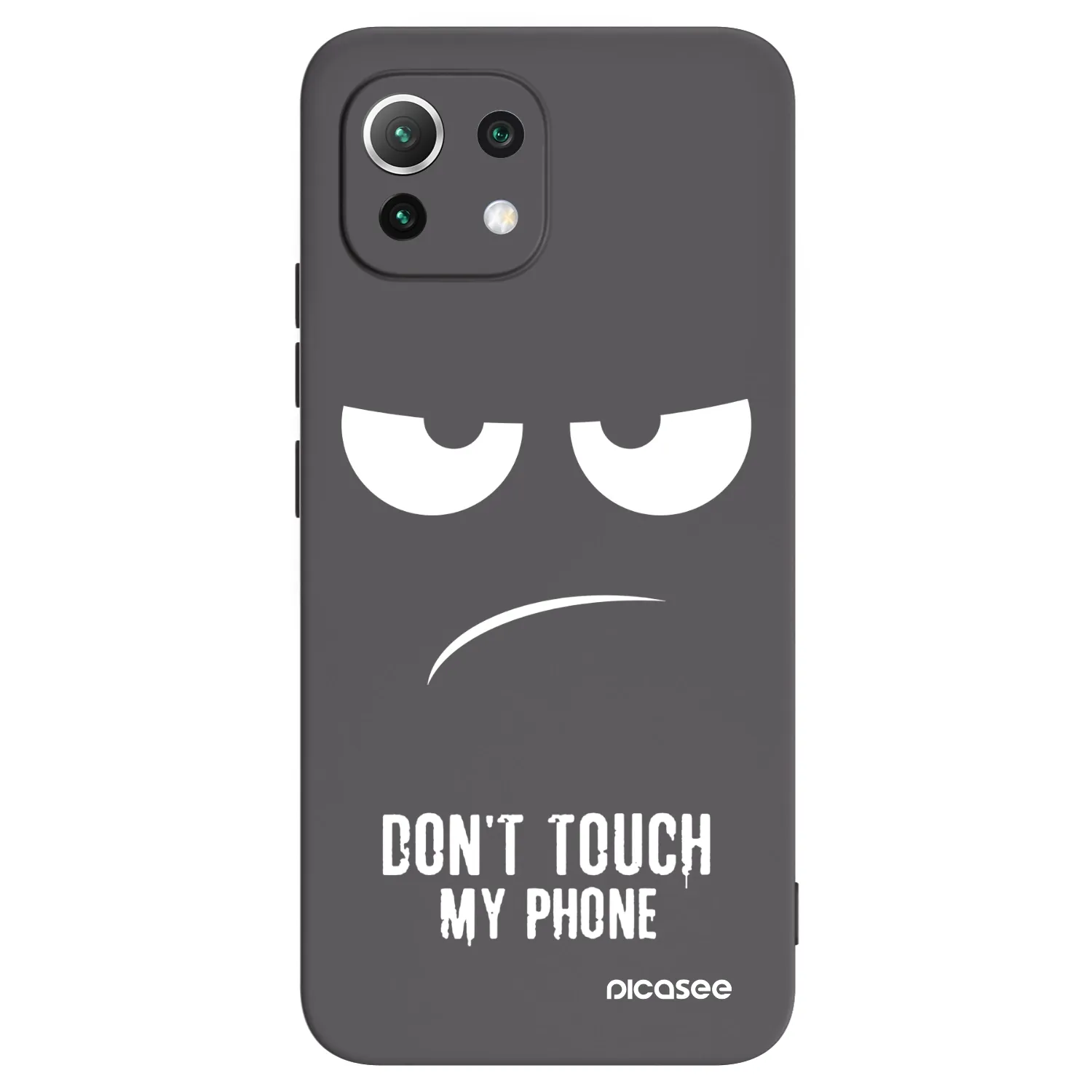 Picasee crna silikonska maskica za Xiaomi 11 Lite 5G NE - Don't Touch My Phone