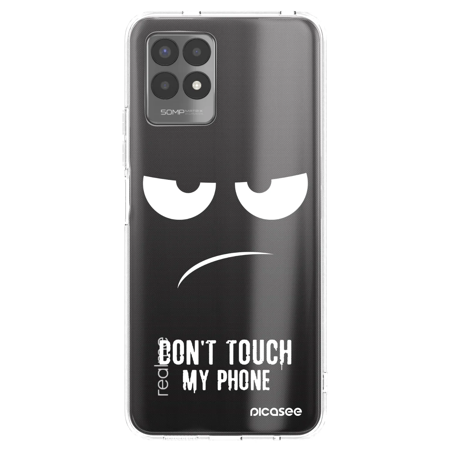 Picasee silikonska prozirna maskica za Realme 8i - Don't Touch My Phone