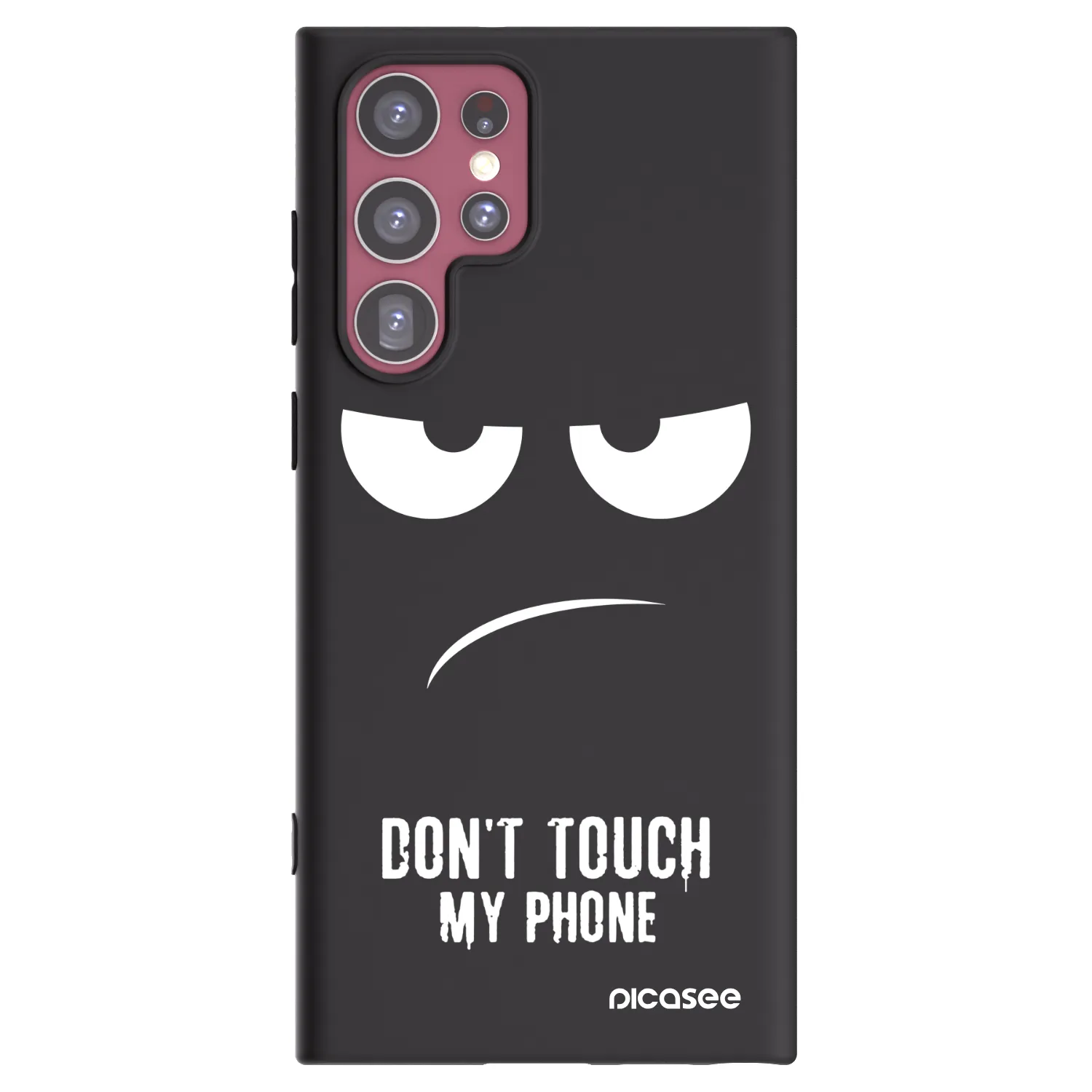 Picasee crna silikonska maskica za Samsung Galaxy S22 Ultra 5G - Don't Touch My Phone