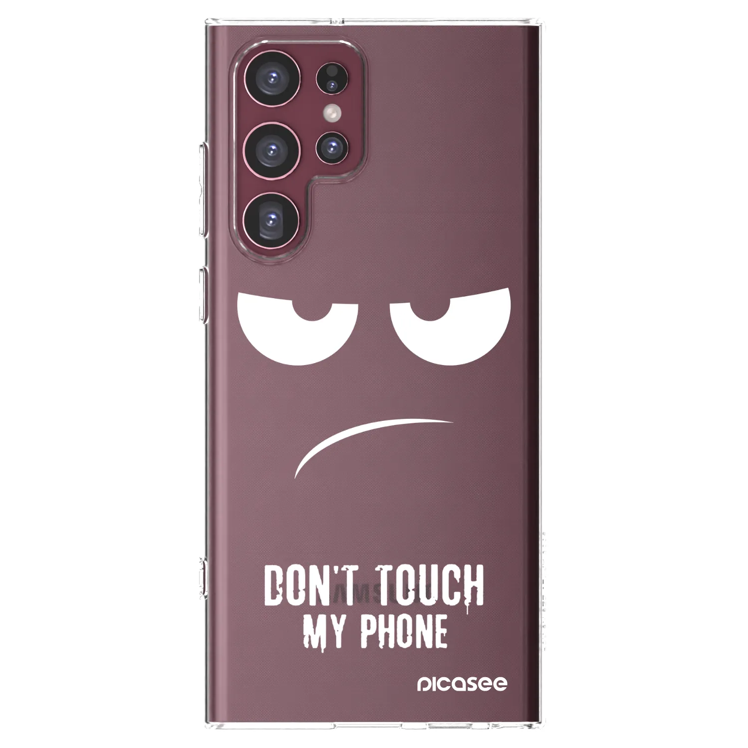 Picasee silikonska prozirna maskica za Samsung Galaxy S22 Ultra 5G - Don't Touch My Phone