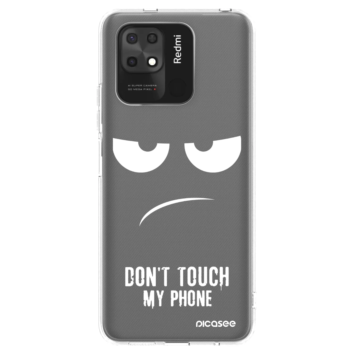 Picasee silikonska prozirna maskica za Xiaomi Redmi 10C - Don't Touch My Phone