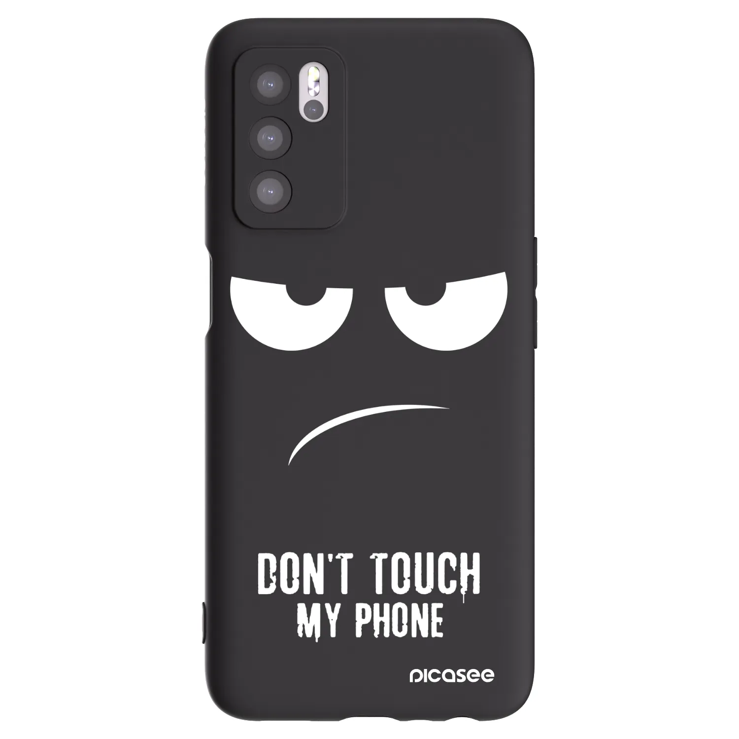 Picasee crna silikonska maskica za OPPO A16 - Don't Touch My Phone