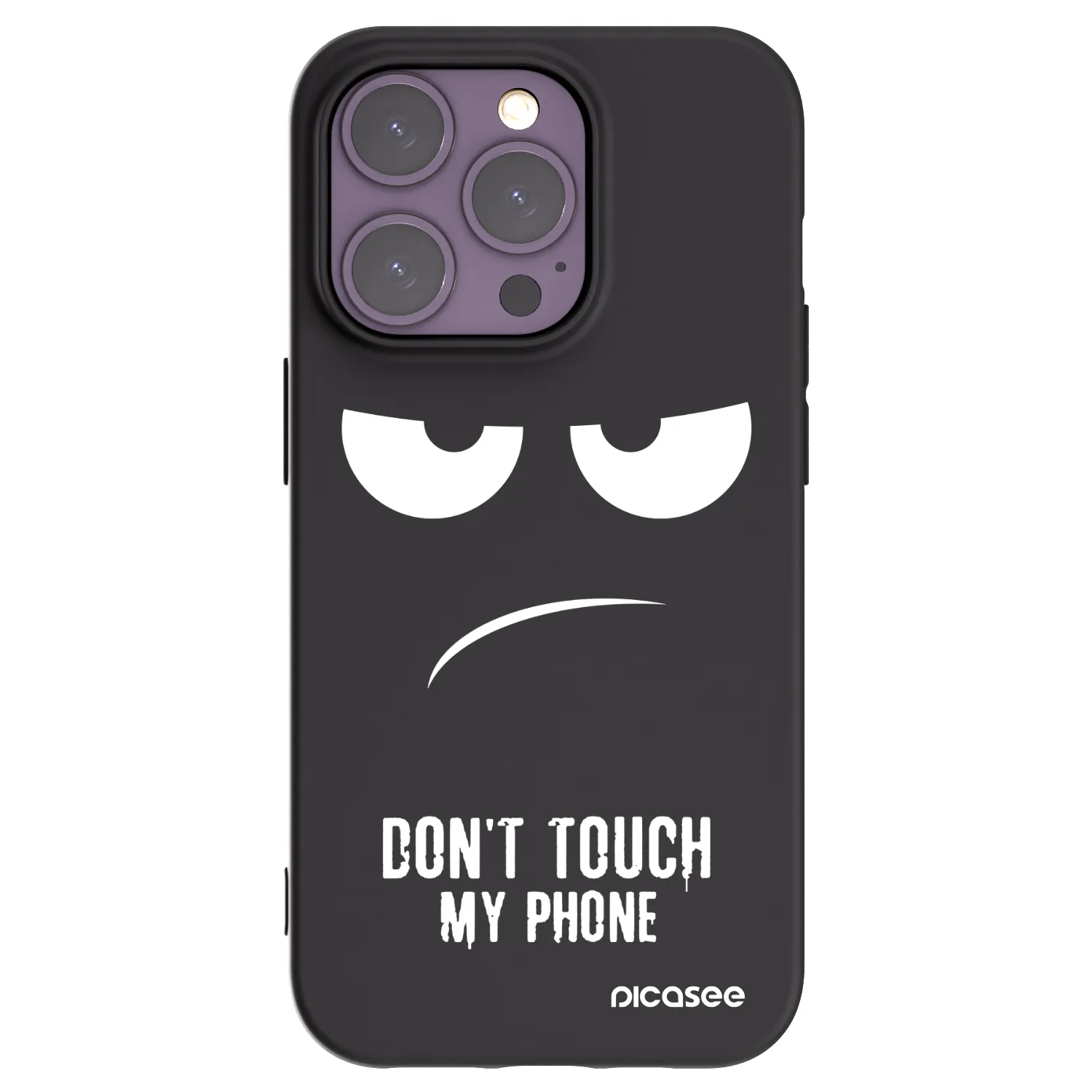 Picasee crna silikonska maskica za Apple iPhone 14 Pro - Don't Touch My Phone