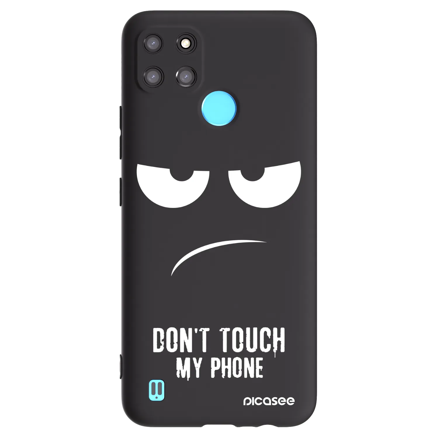 Picasee crna silikonska maskica za Realme C21Y - Don't Touch My Phone