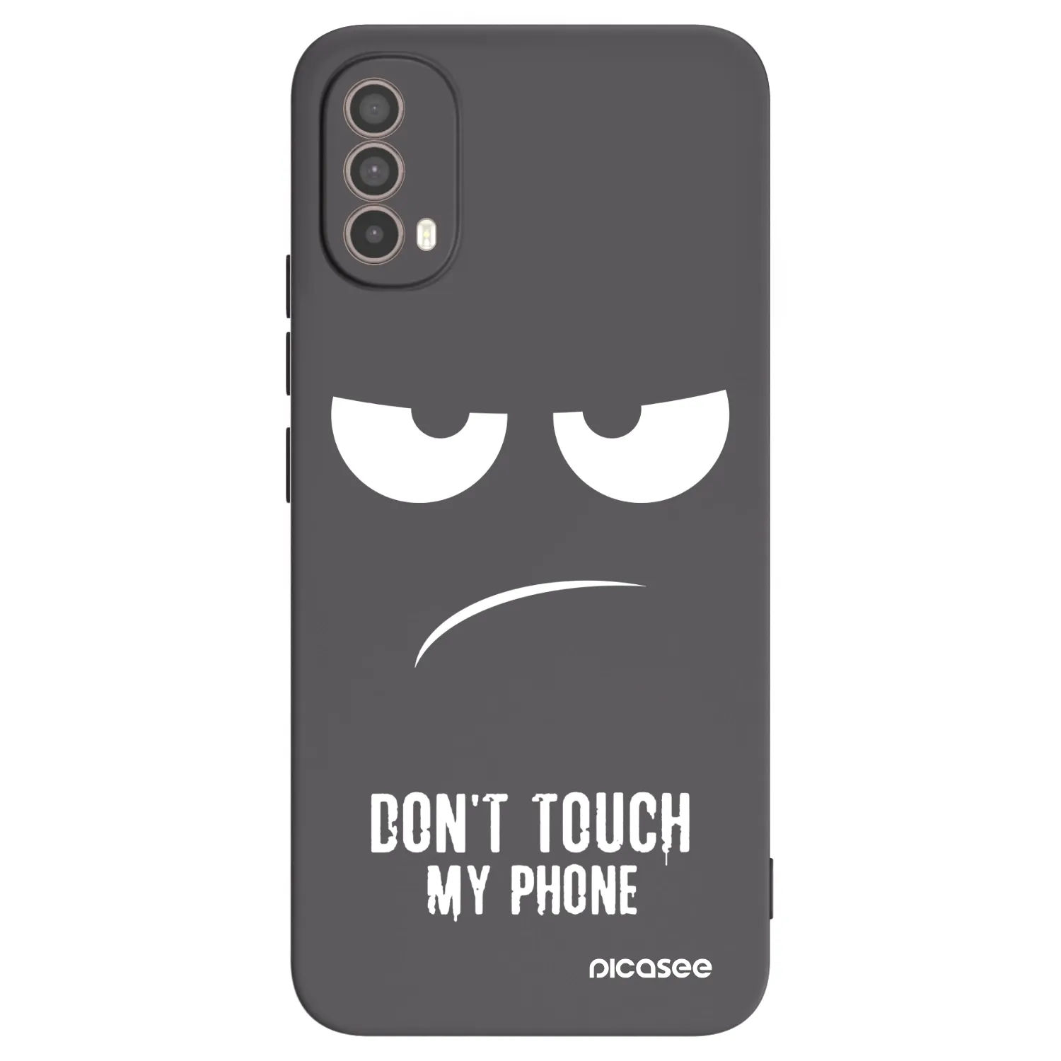 Picasee crna silikonska maskica za Motorola Moto E40 - Don't Touch My Phone
