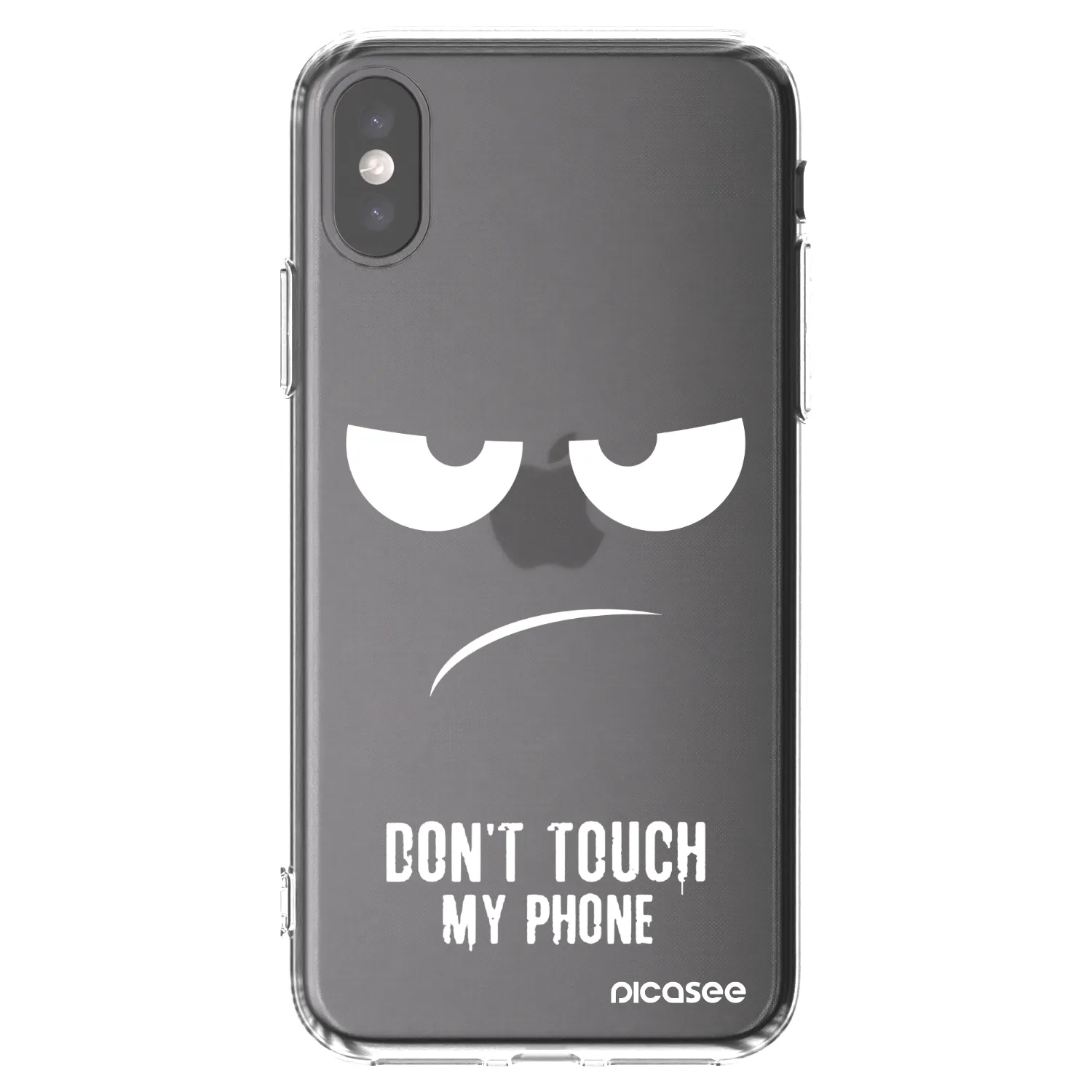 Picasee silikonska prozirna maskica za Apple iPhone X/XS - Don't Touch My Phone