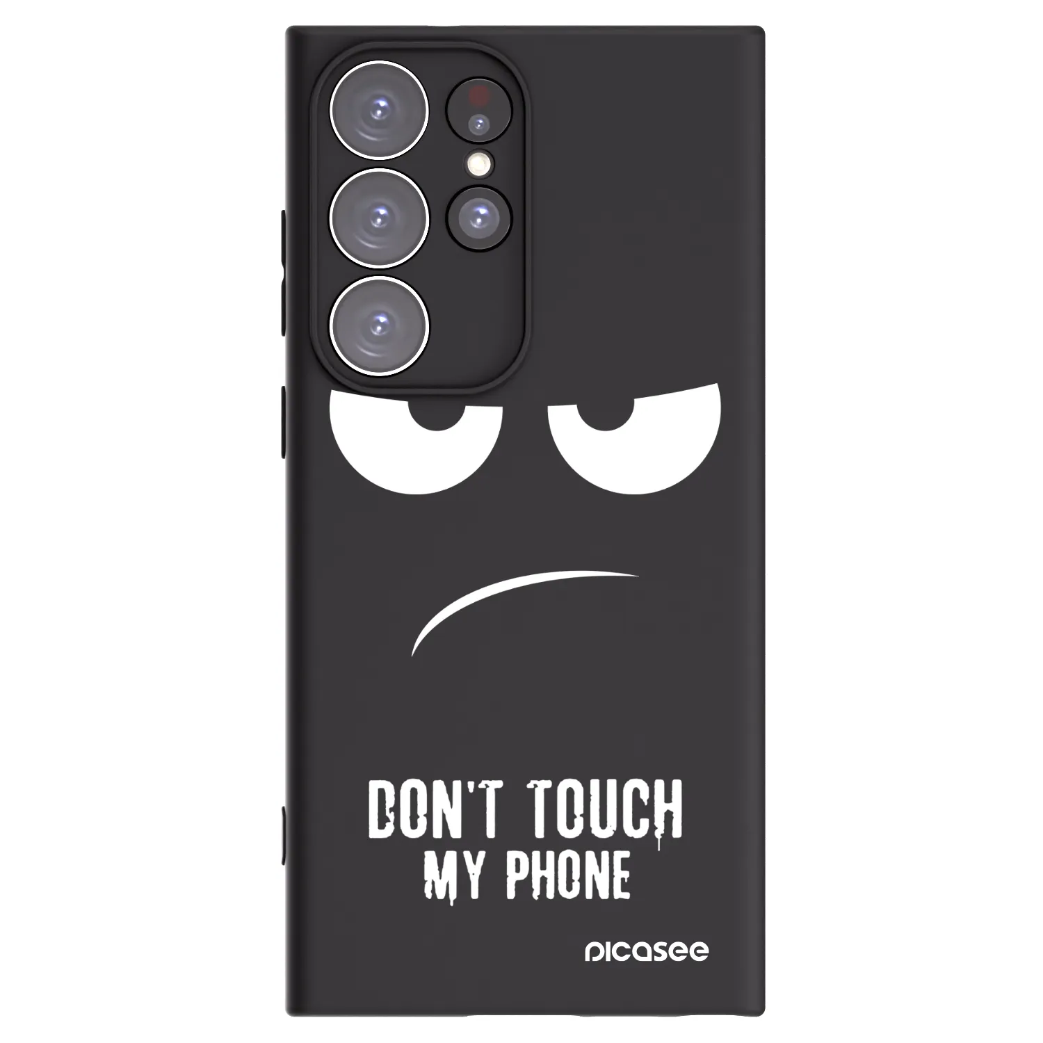 Picasee crna silikonska maskica za Samsung Galaxy S23 Ultra 5G - Don't Touch My Phone