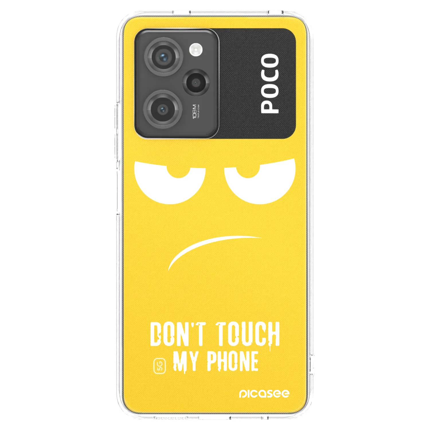 Picasee crna silikonska maskica za Xiaomi Poco X5 Pro - Don't Touch My Phone