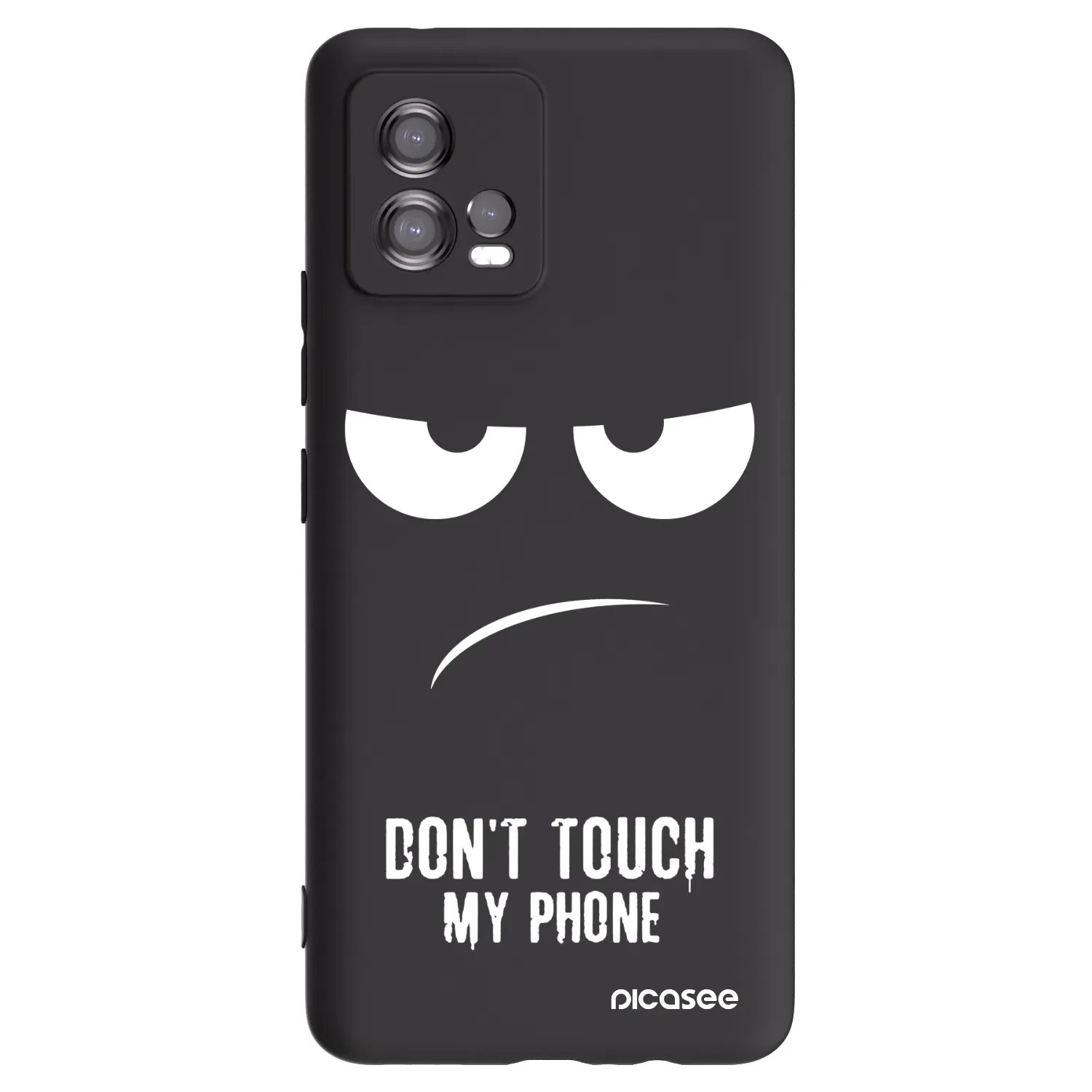 Picasee crna silikonska maskica za Motorola Moto G72 - Don't Touch My Phone