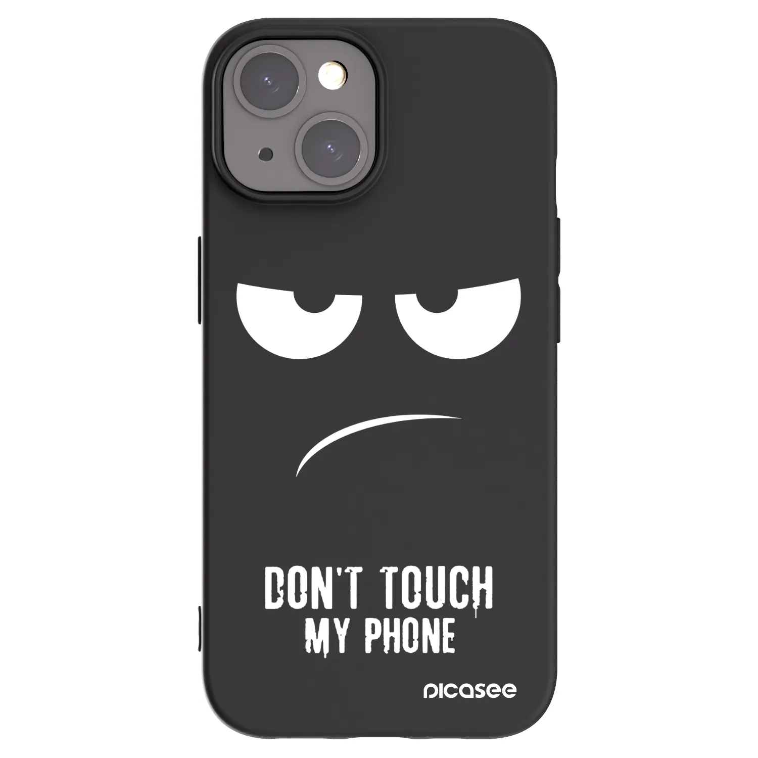 Picasee crna silikonska maskica za Apple iPhone 15 - Don't Touch My Phone