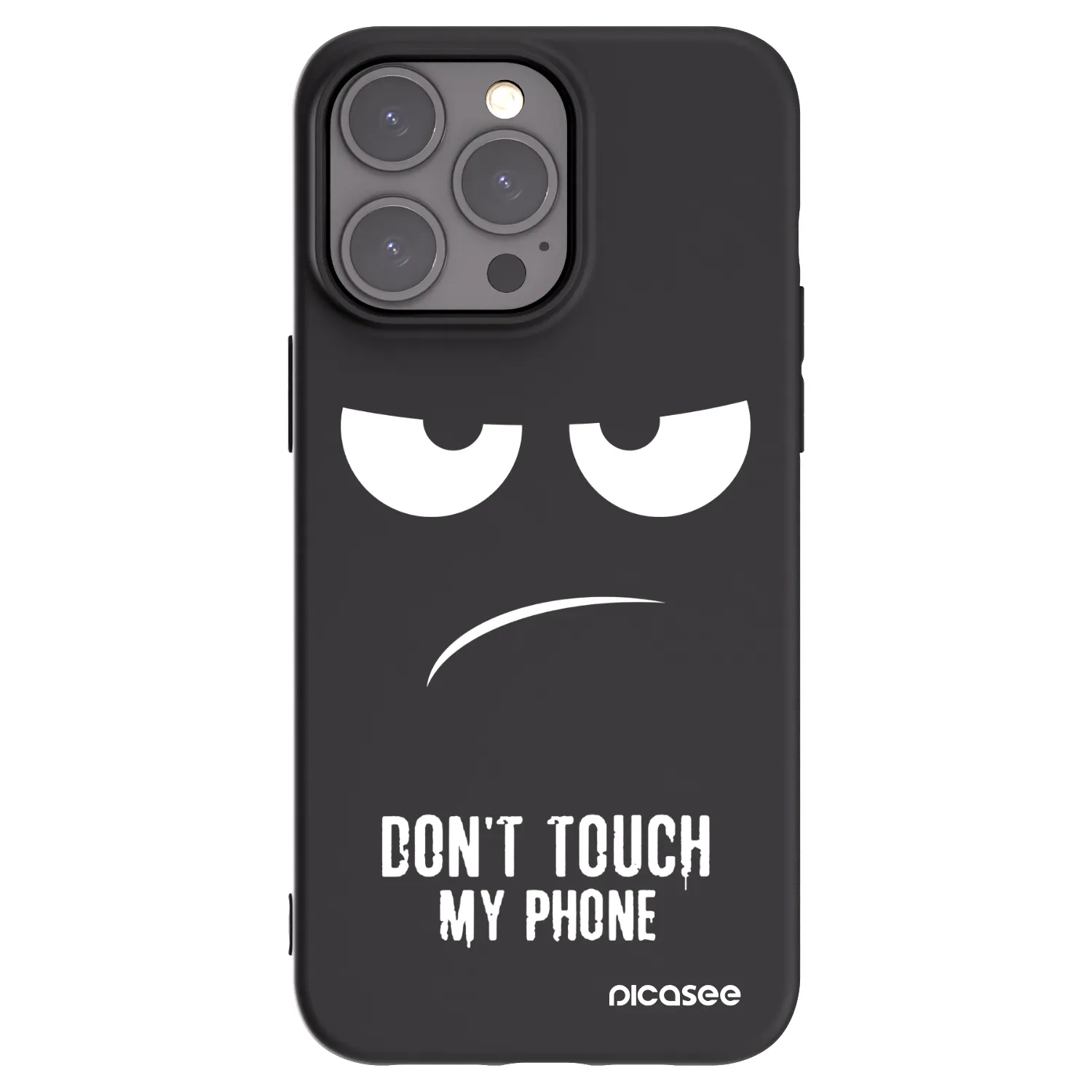 Picasee crna silikonska maskica za Apple iPhone 15 Pro Max - Don't Touch My Phone