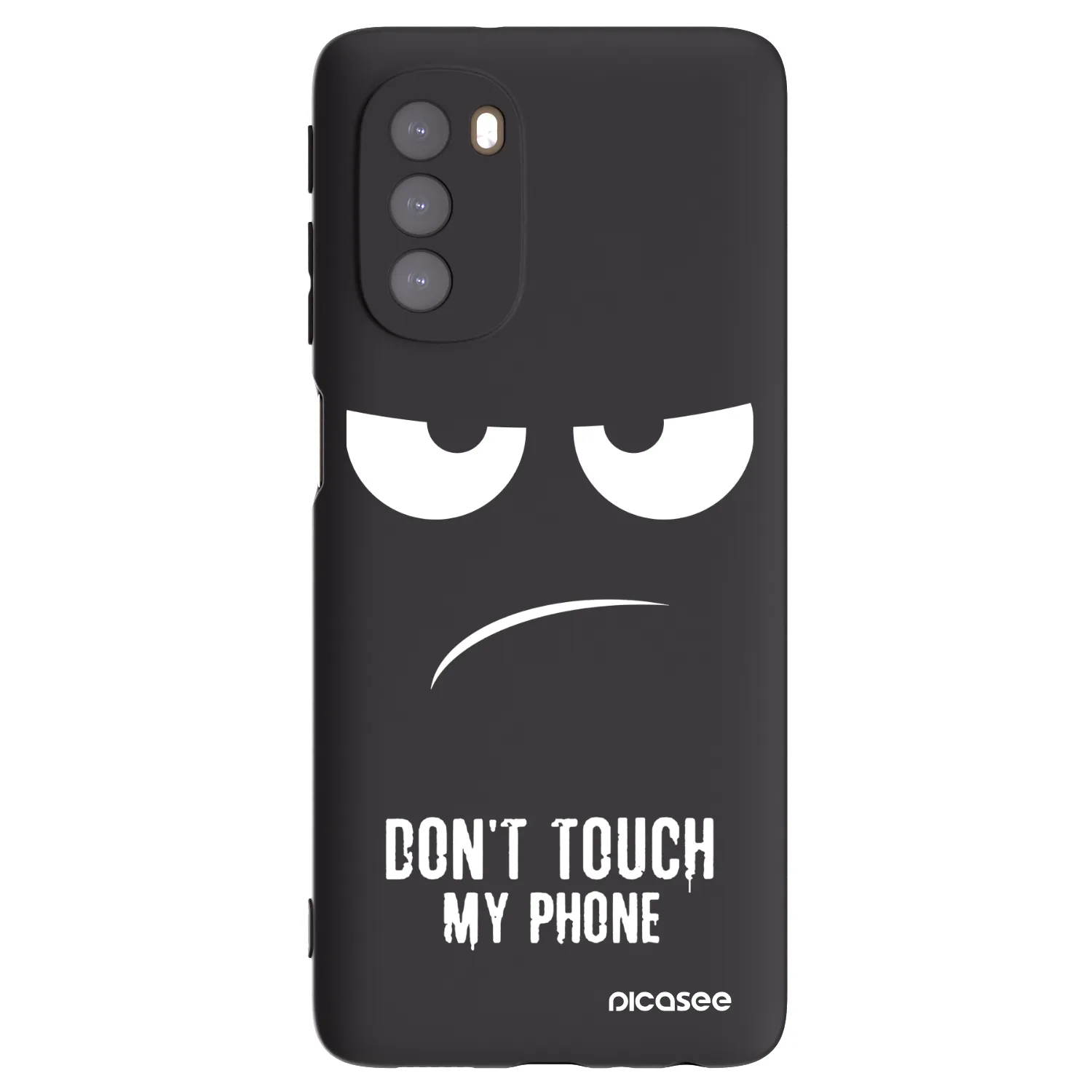 Picasee crna silikonska maskica za Motorola Moto G51 - Don't Touch My Phone
