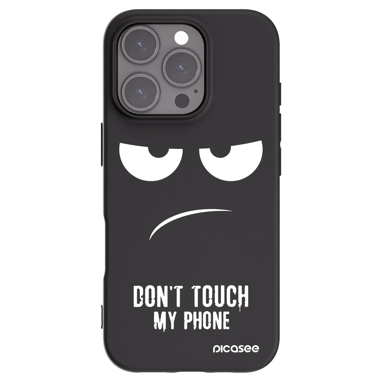 Picasee crna silikonska maskica za Apple iPhone 16 Pro - Don't Touch My Phone