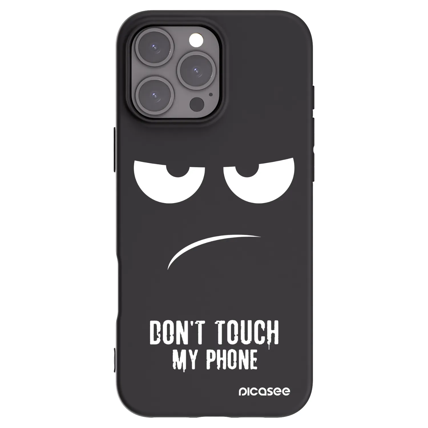 Picasee crna silikonska maskica za Apple iPhone 16 Pro Max - Don't Touch My Phone