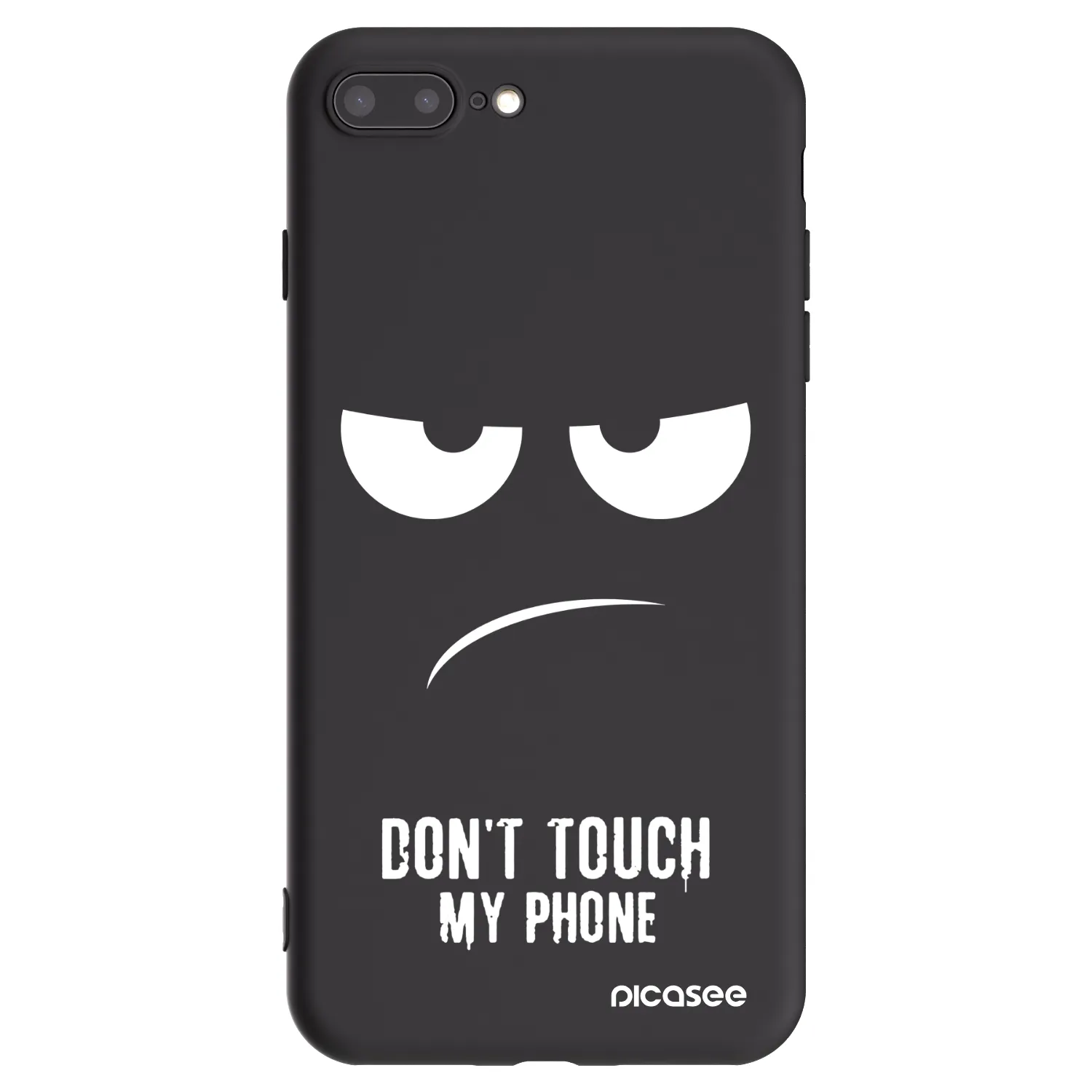Picasee crna silikonska maskica za Apple iPhone 8 Plus - Don't Touch My Phone