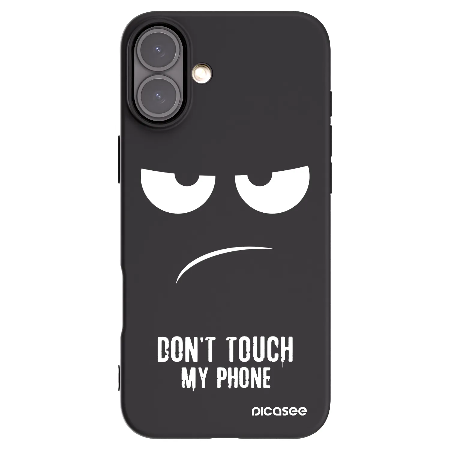 Picasee crna silikonska maskica za Apple iPhone 16 Plus - Don't Touch My Phone