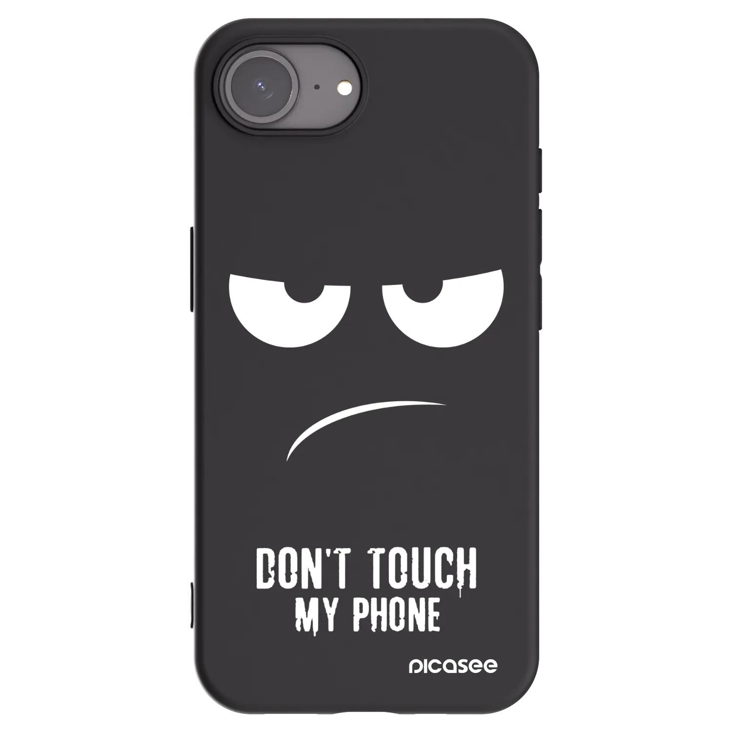 Picasee crna silikonska maskica za Apple iPhone 16e - Don't Touch My Phone