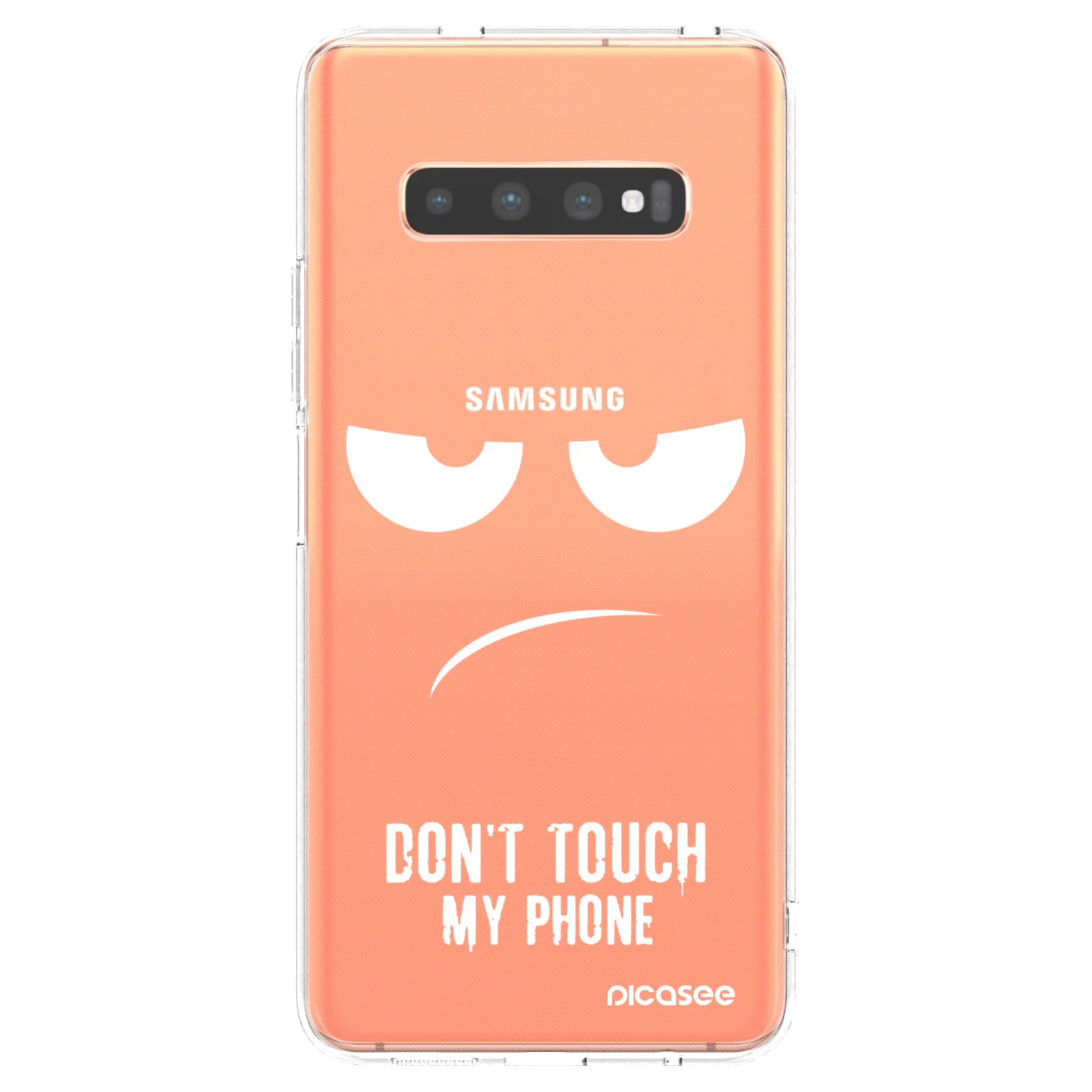 Picasee silikonska prozirna maskica za Samsung Galaxy S10 Plus G975 - Don't Touch My Phone