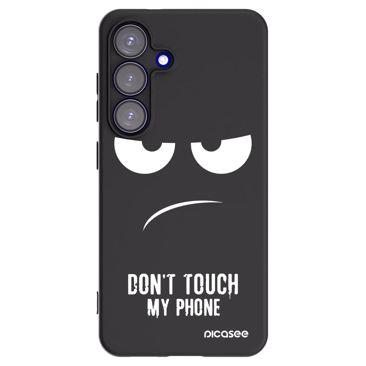 Picasee crna silikonska maskica za Samsung Galaxy S25 5G - Don't Touch My Phone