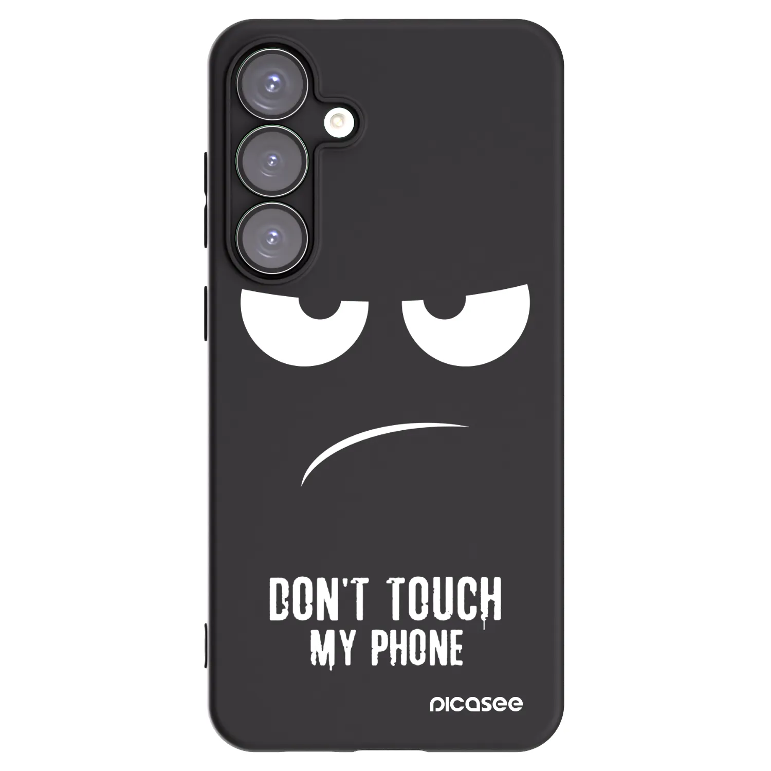 Picasee crna silikonska maskica za Samsung Galaxy S25+ 5G - Don't Touch My Phone