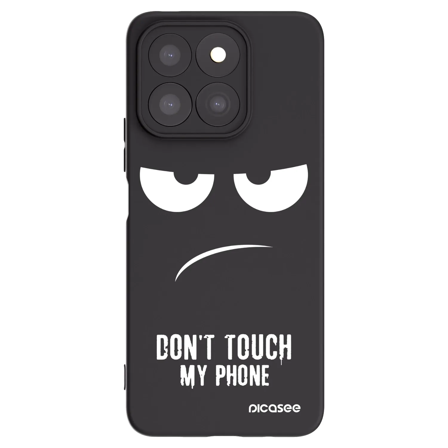 Picasee crna silikonska maskica za Honor X8c - Don't Touch My Phone