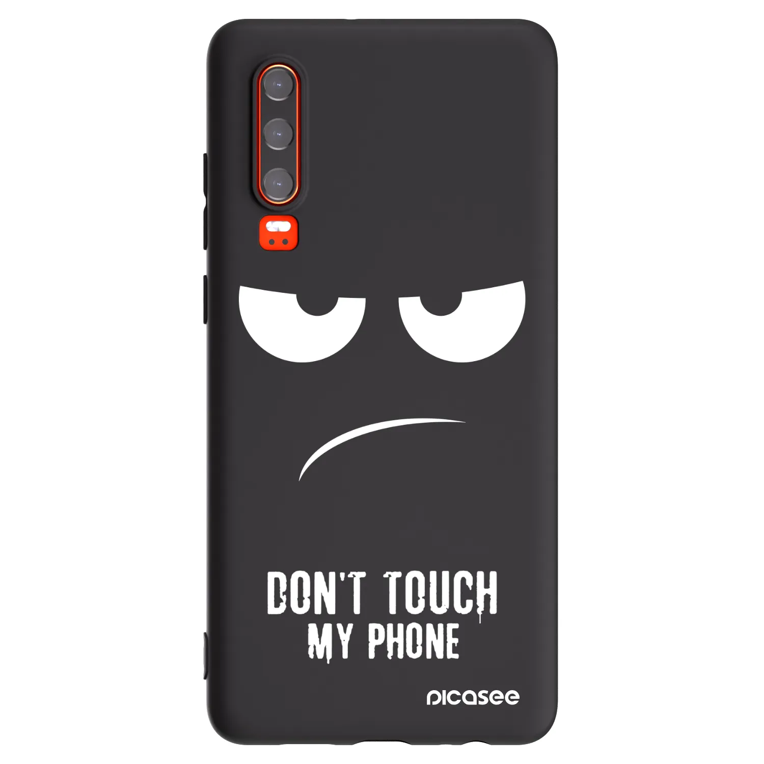 Picasee crna silikonska maskica za Huawei P30 - Don't Touch My Phone