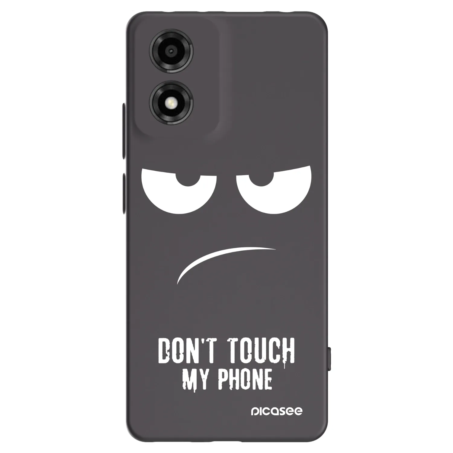 Picasee crna silikonska maskica za Motorola Moto E14 - Don't Touch My Phone