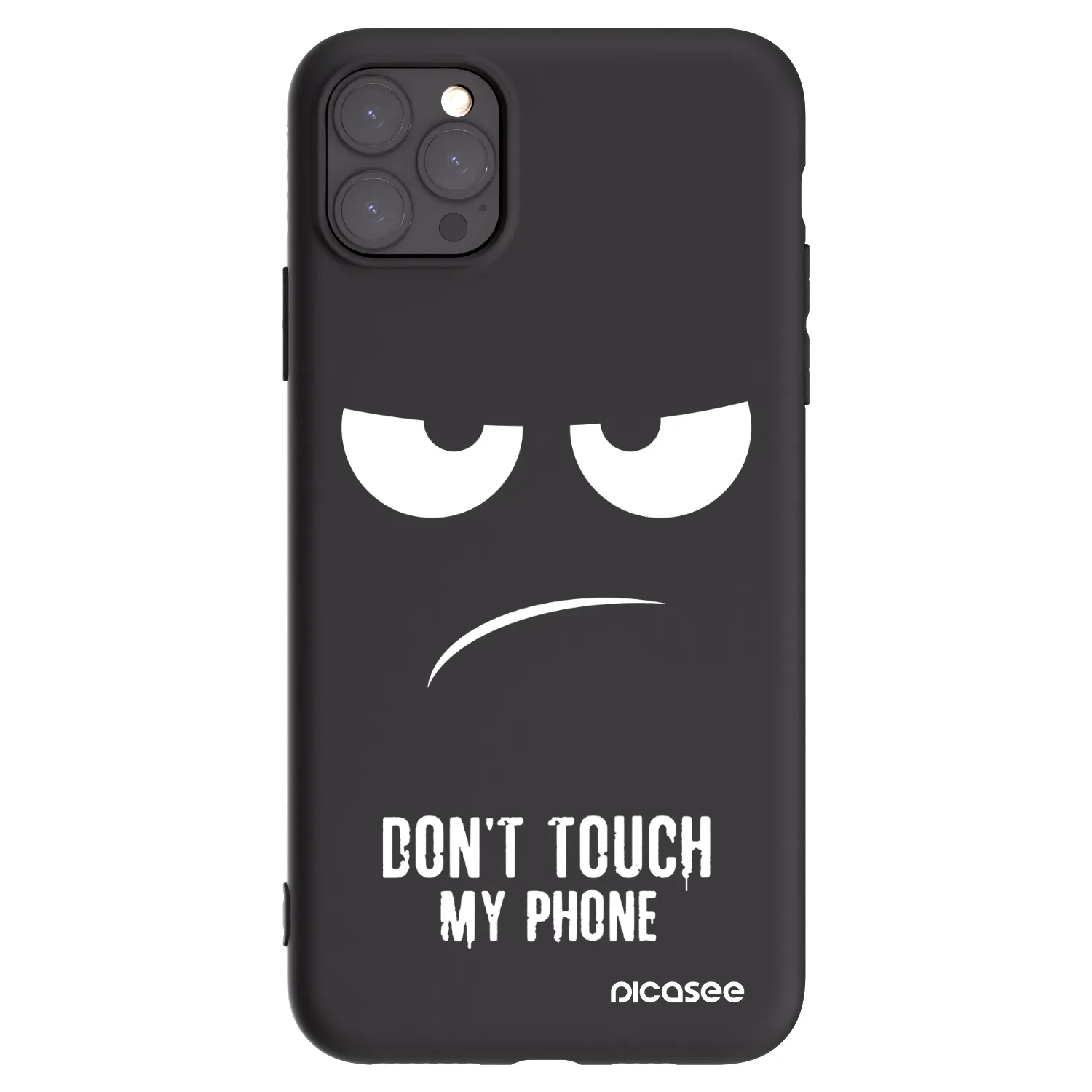 Picasee crna silikonska maskica za Apple iPhone 11 Pro Max - Don't Touch My Phone