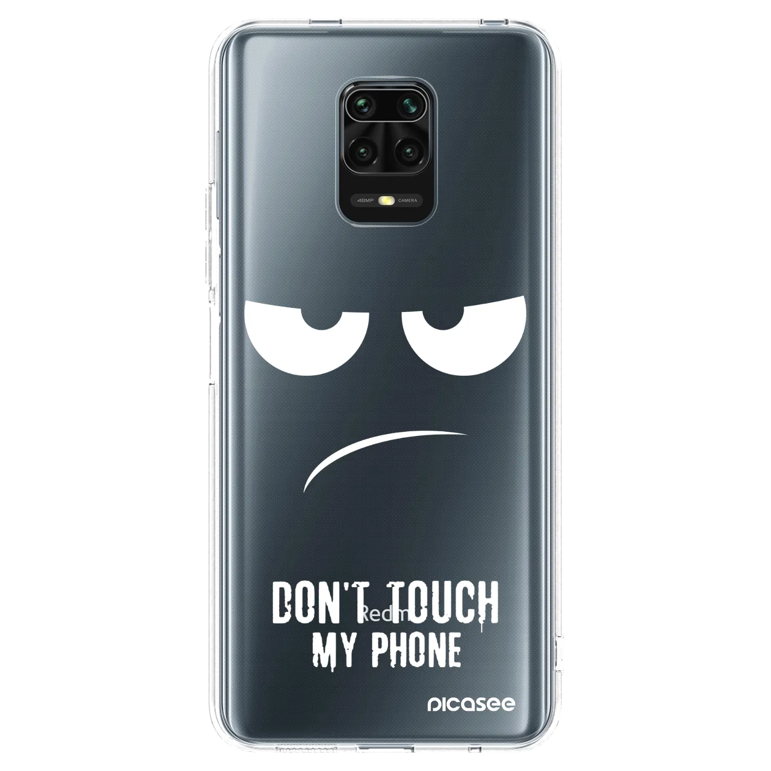 Picasee silikonska prozirna maskica za Xiaomi Redmi Note 9S - Don't Touch My Phone